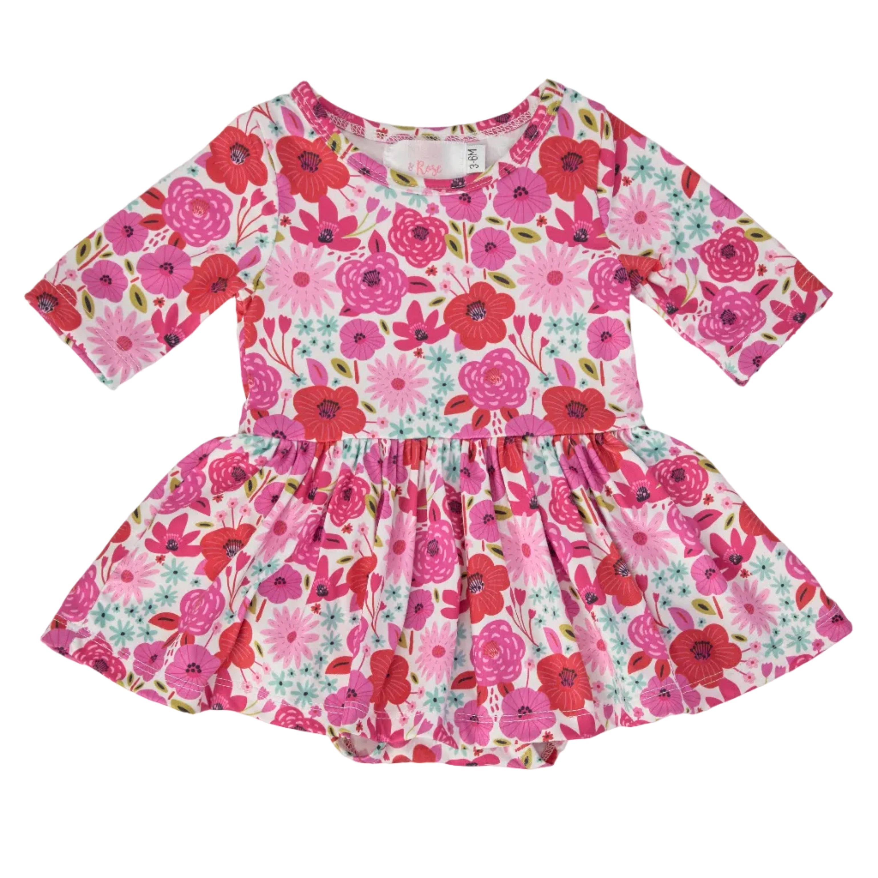 Secret Garden 3/4 Sleeve Twirl Bodysuit