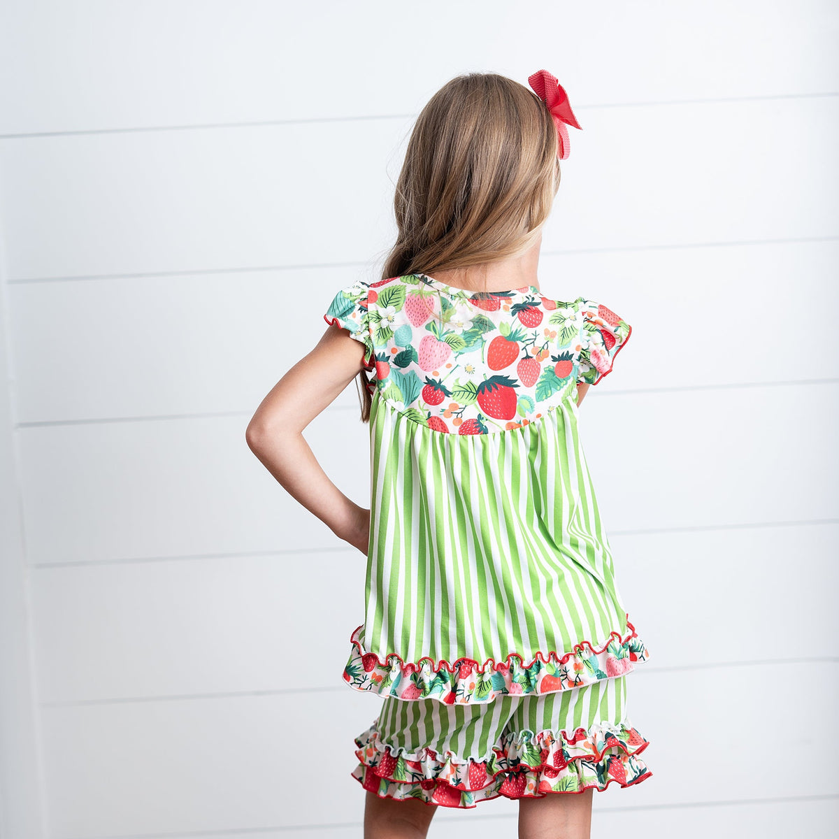 Strawberry Stripe Short Set