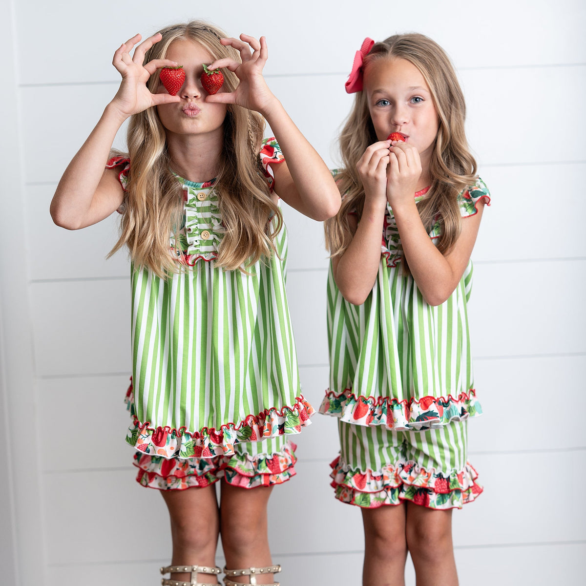 Strawberry Stripe Short Set