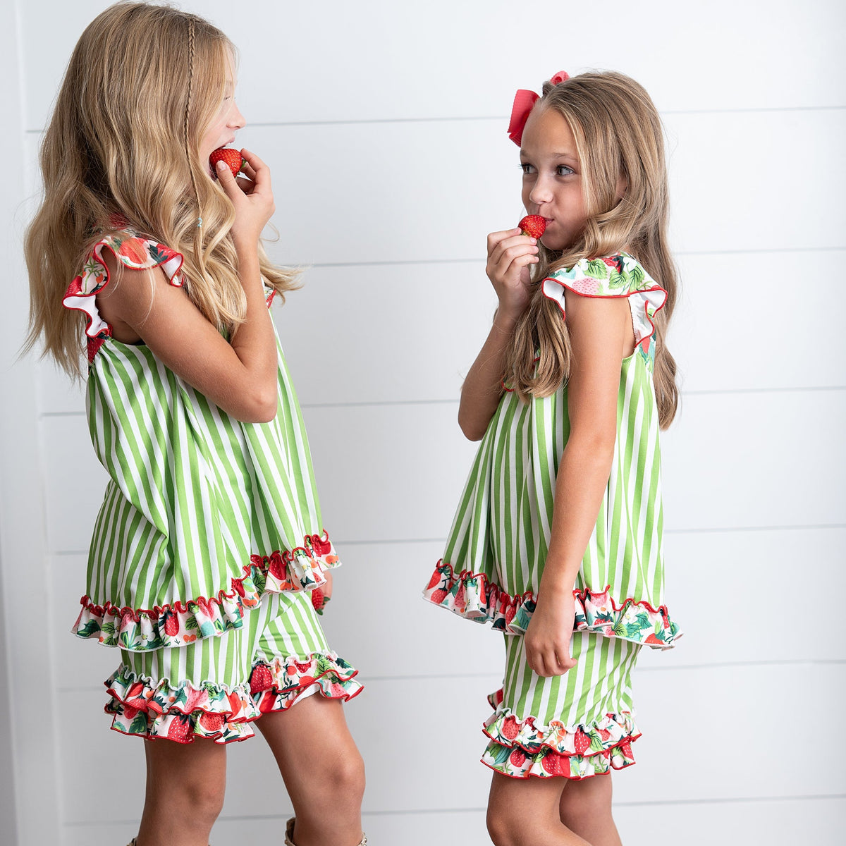 Strawberry Stripe Short Set