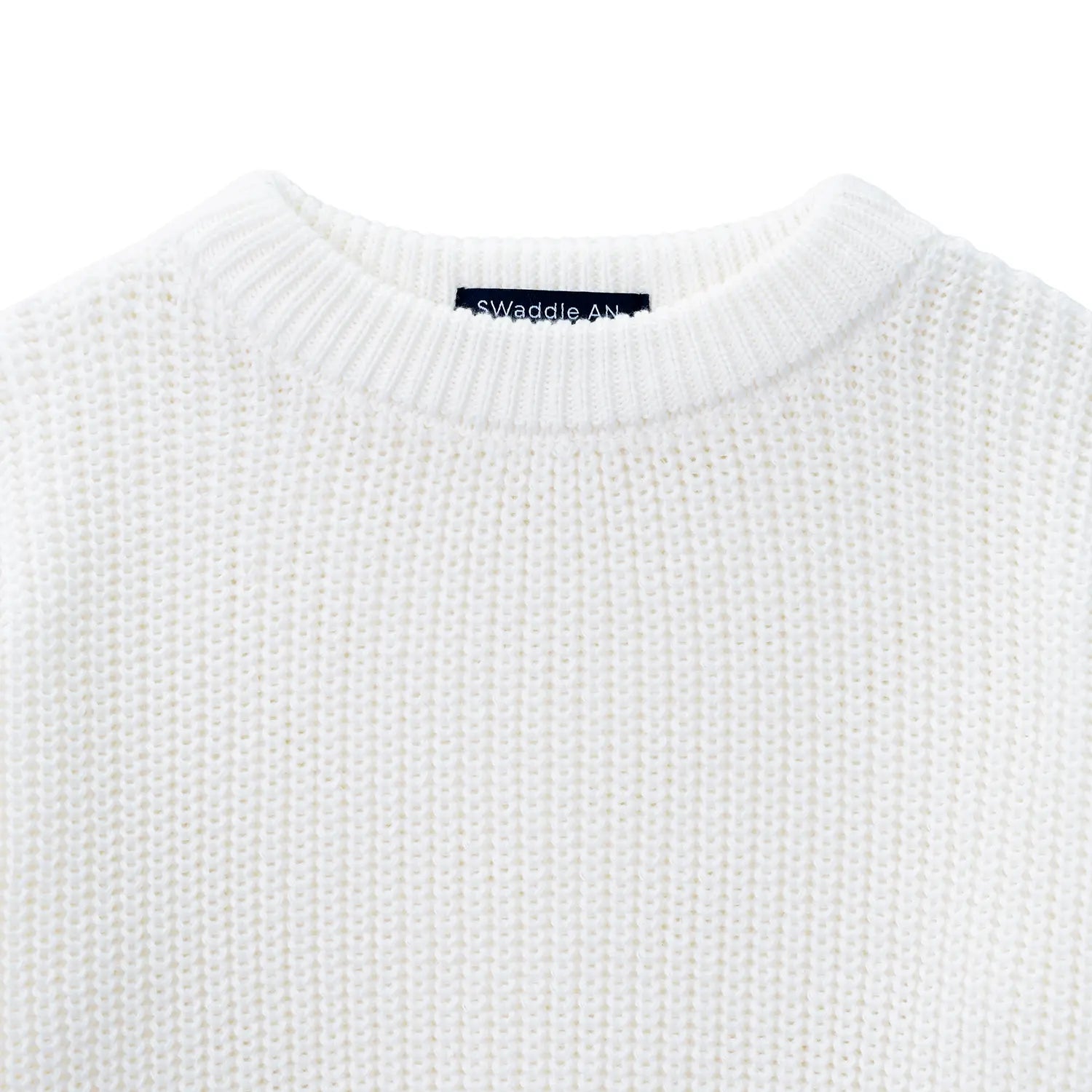 Classic Knit Baby Sweater in Timeless White