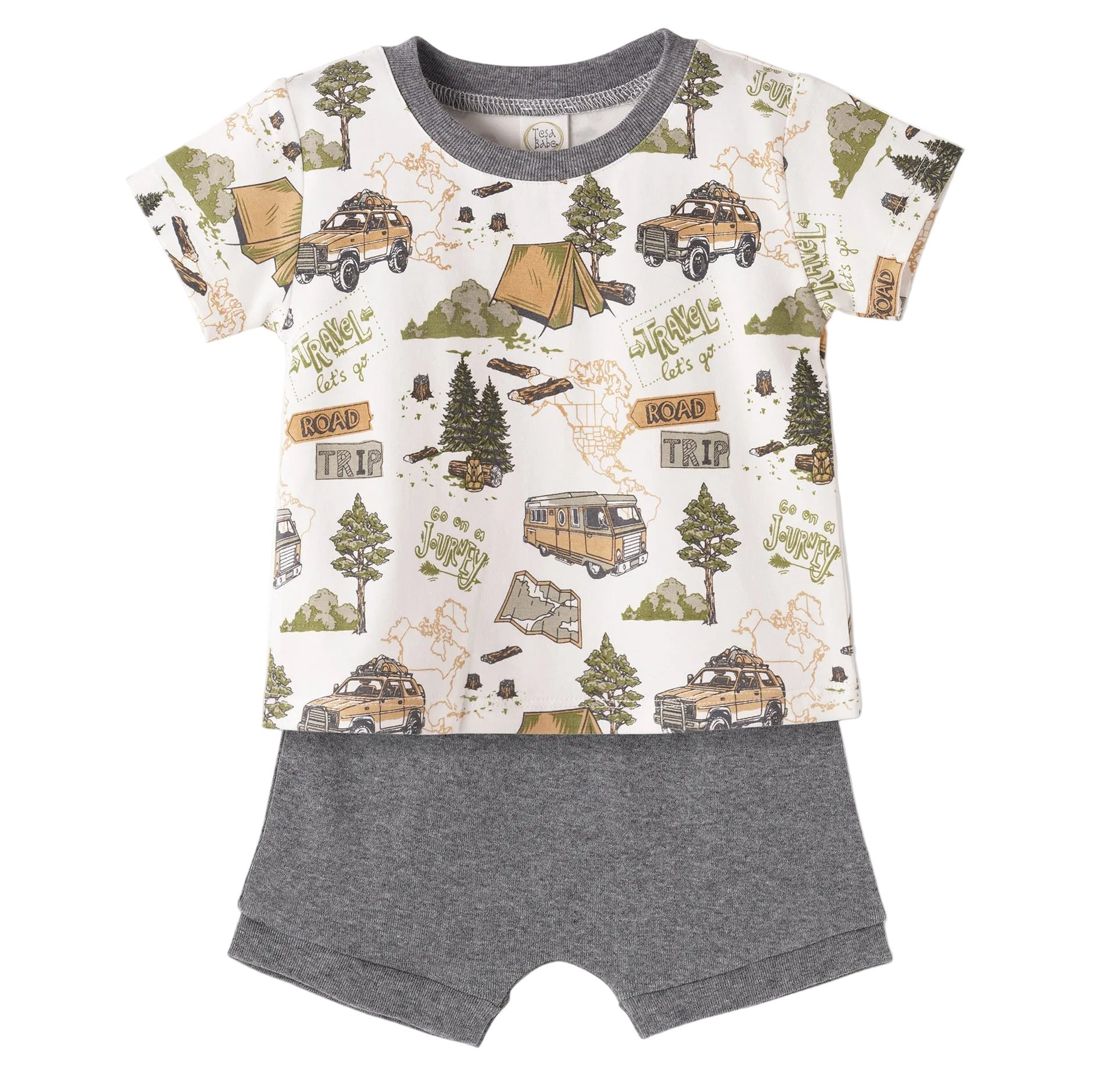 Trailblazer Bamboo T-Shirt & Cotton Shorts Set for Boys