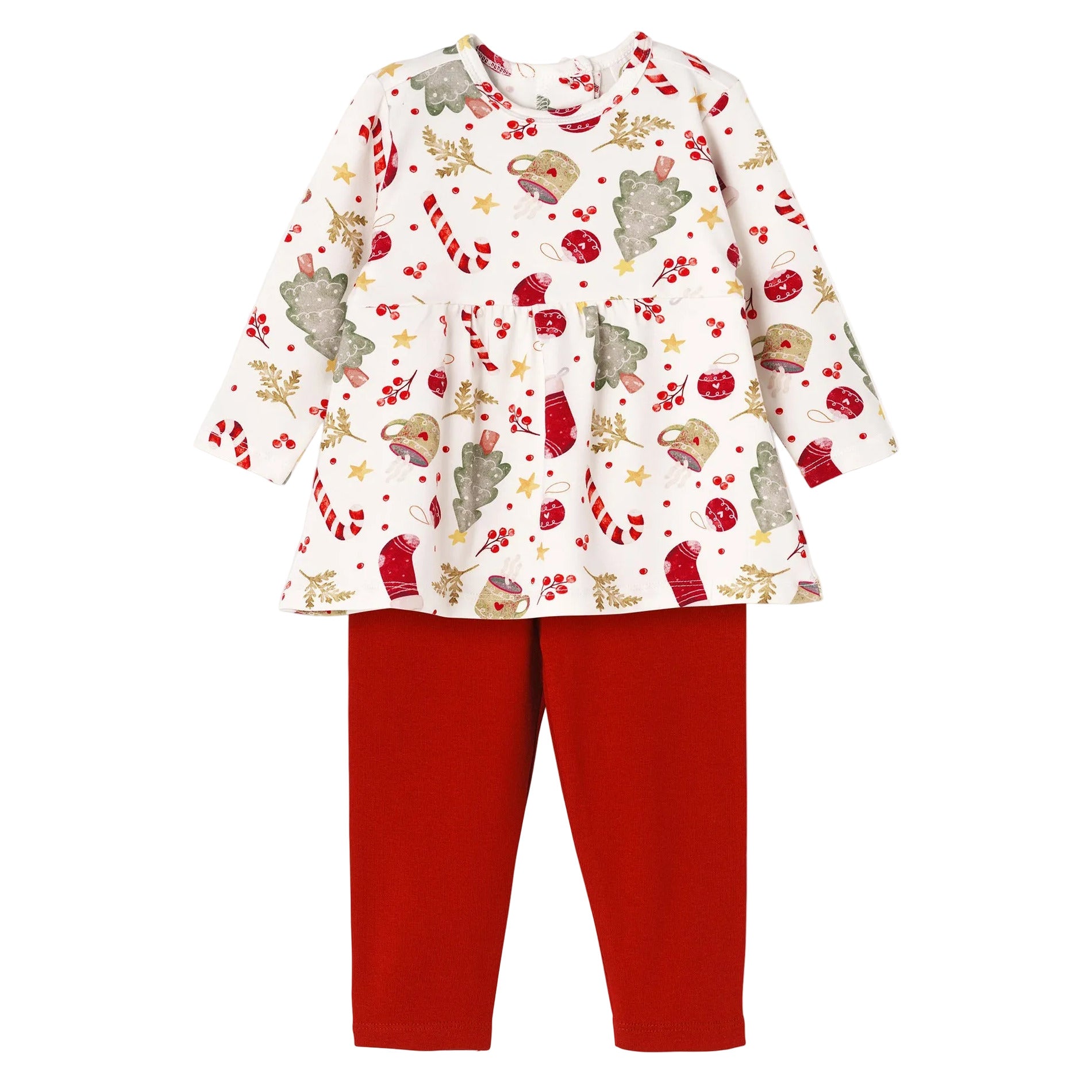 Girls' Christmas Tunic Set – Bamboo Holiday Outfit Set