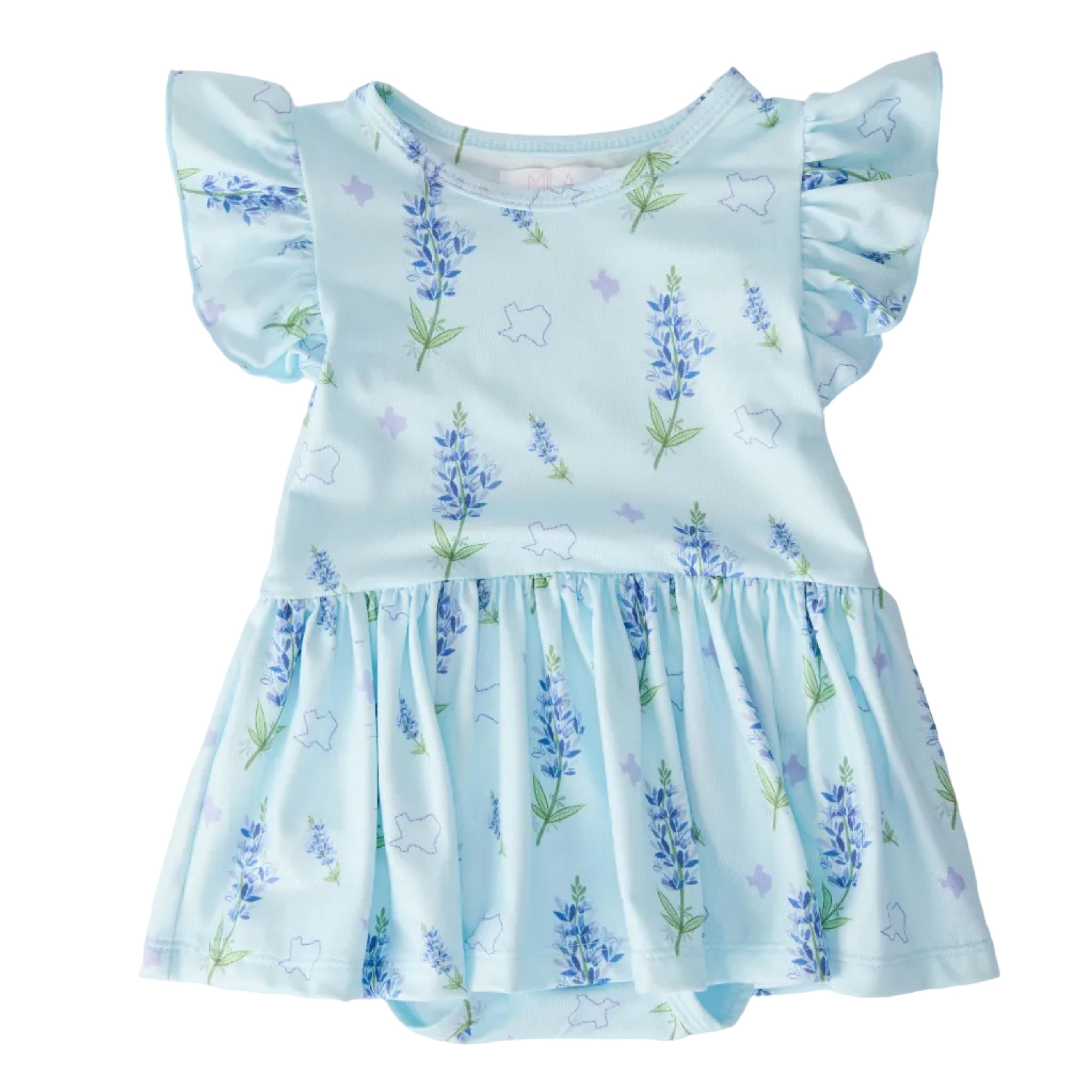 Texas Bluebonnets S/S Flutter Twirl Bodysuit