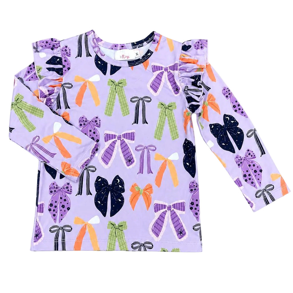 Tied with a Boo Lavender L/S Ruffle Tee