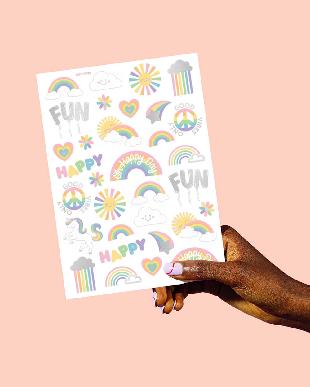 Rainbow Glitter Tattoos - 46 temporary tattoos