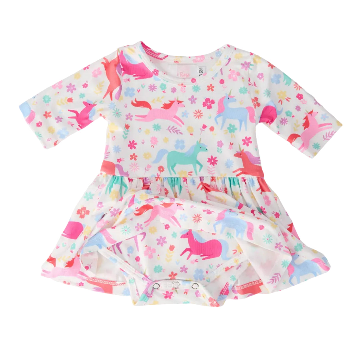 Unicorn Wish 3/4 Sleeve Twirl Bodysuit