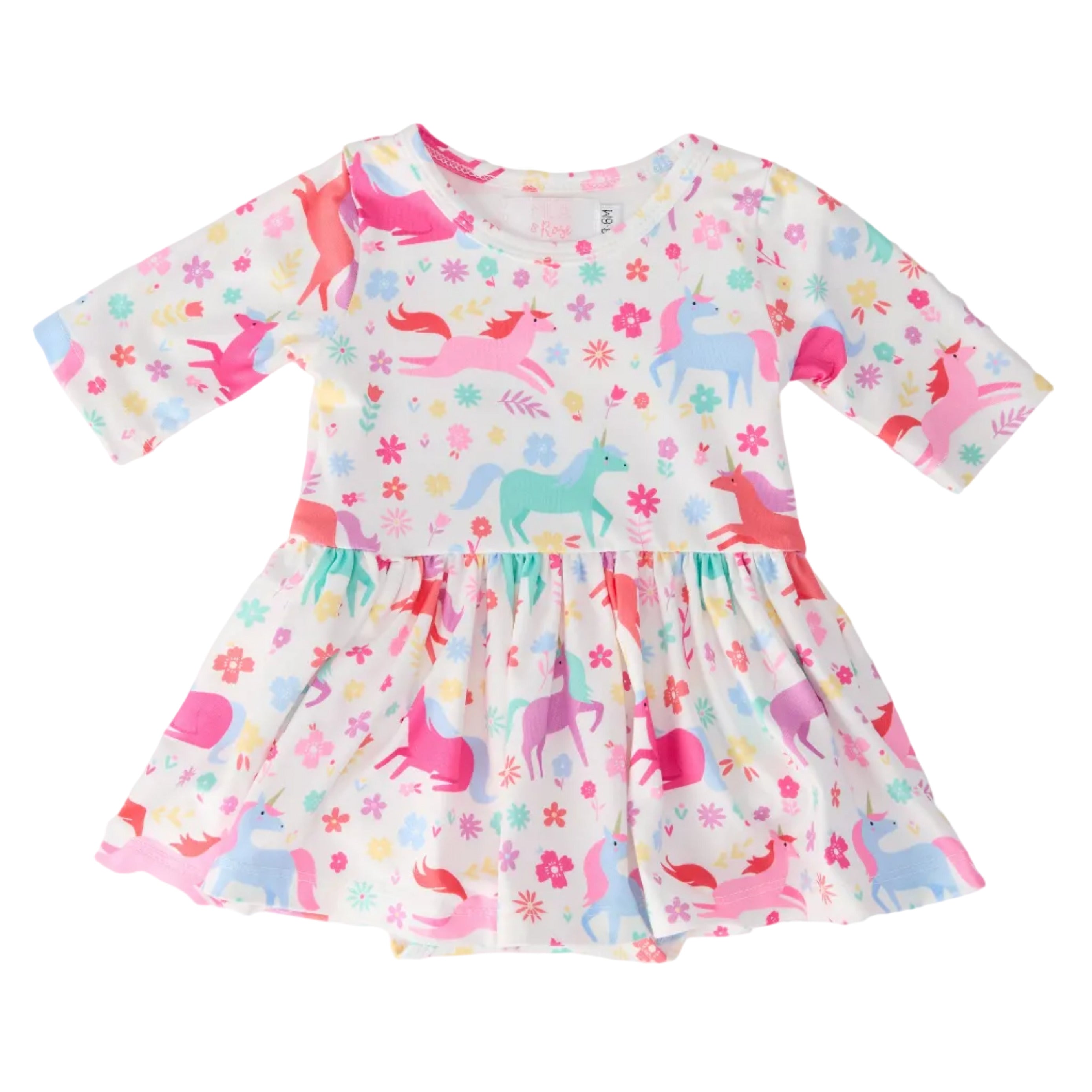 Unicorn Wish 3/4 Sleeve Twirl Bodysuit
