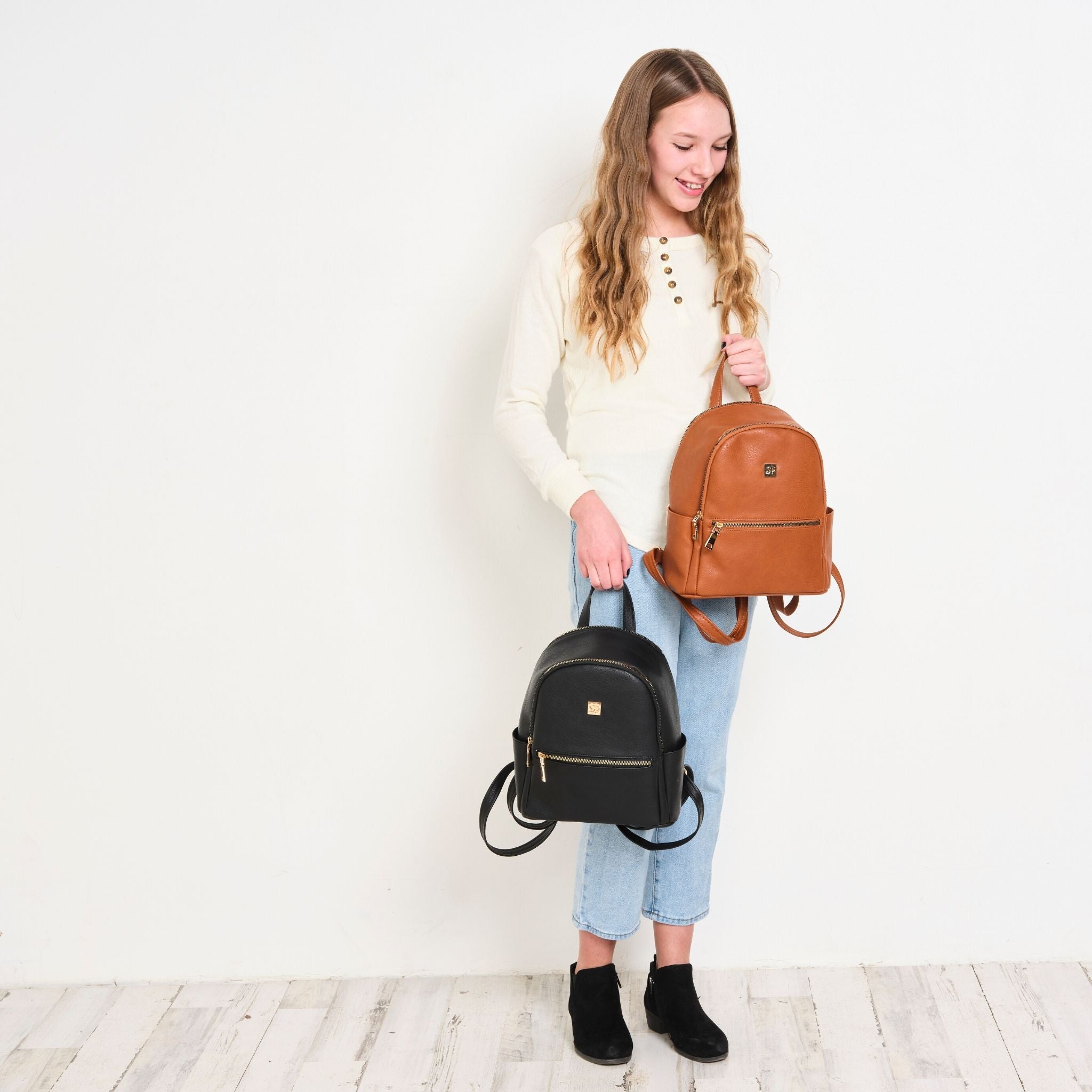 The Sleepy Panda Mini - Vegan Leather Mini Backpack
