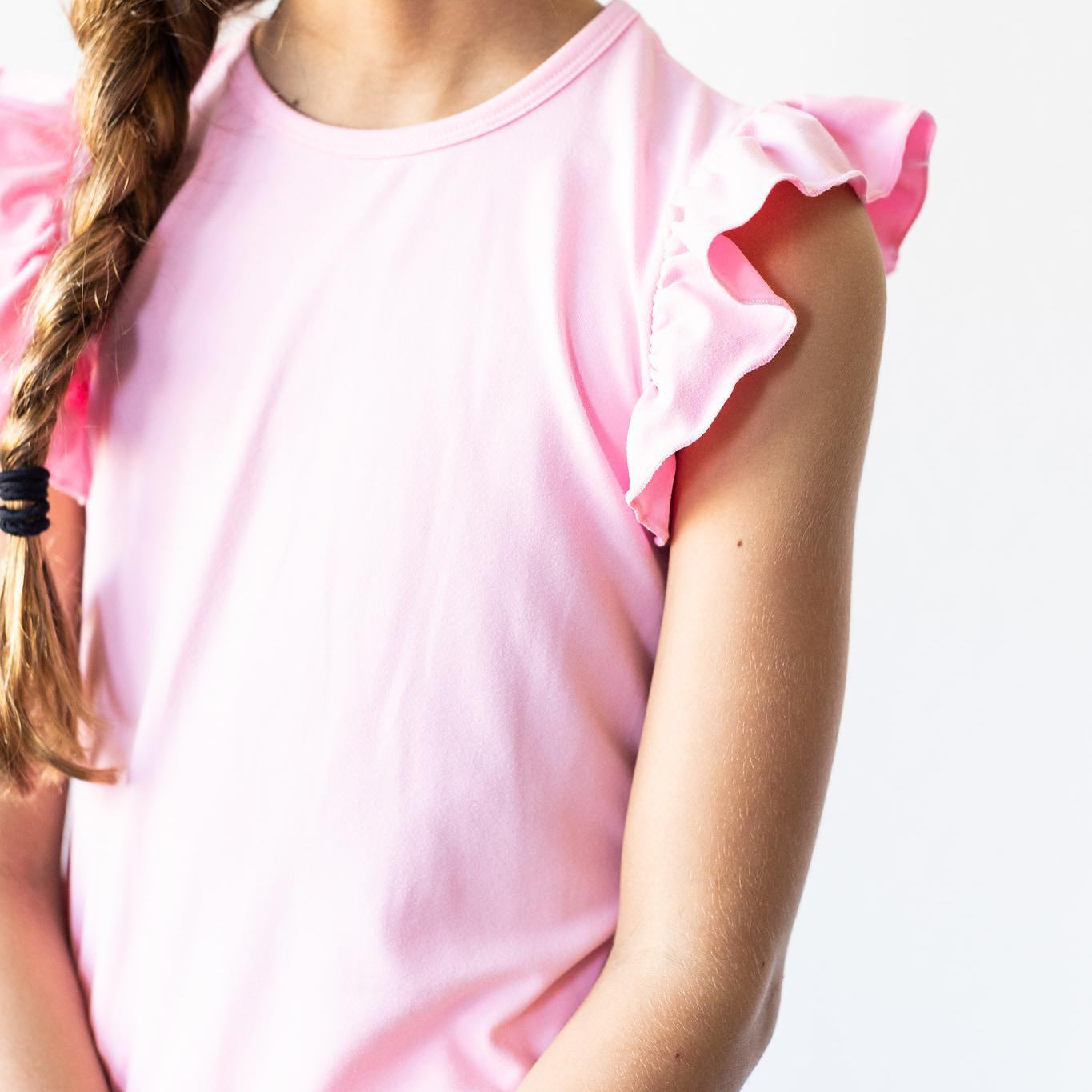 Bubblegum Pink S/S Ruffle Tee