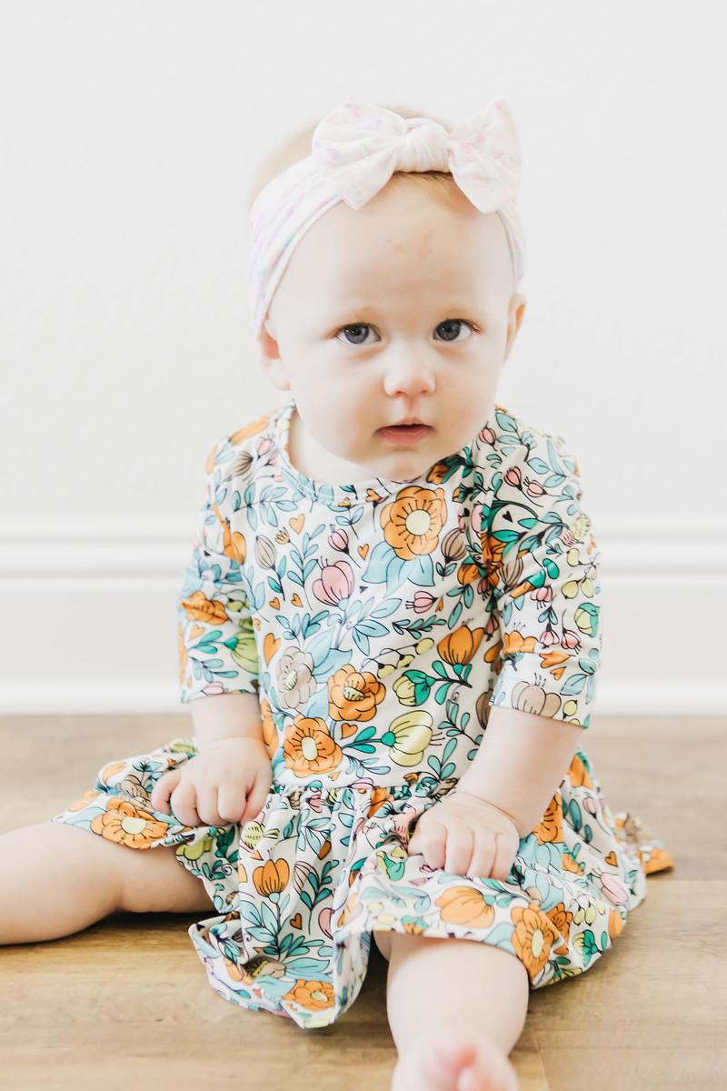 Vintage Vibes 3/4 Sleeve Twirl Bodysuit
