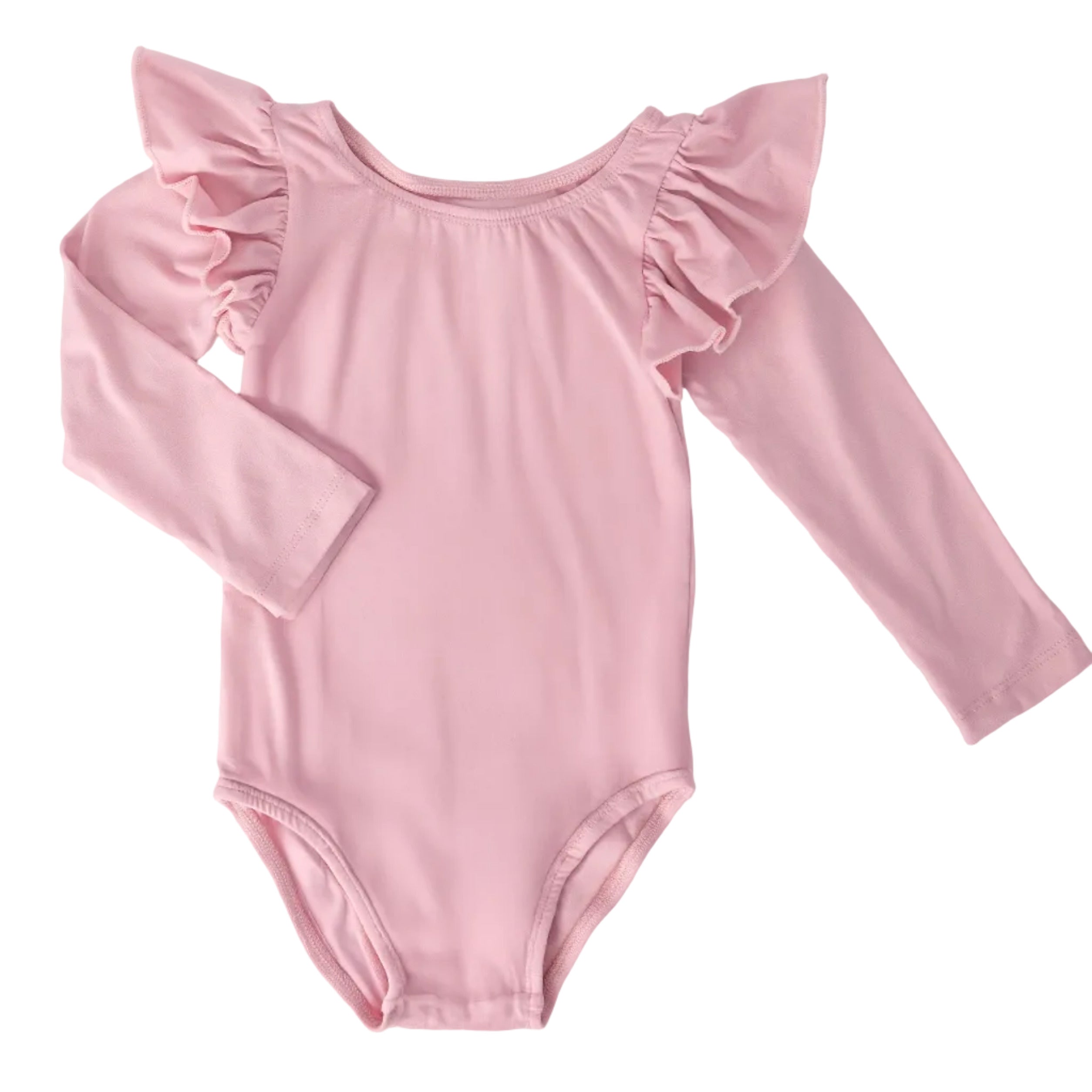Vintage Pink L/S Flutter Sleeve Leotard