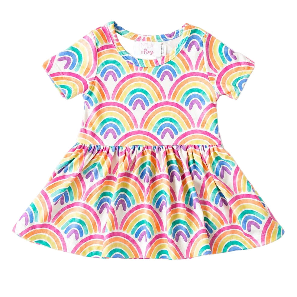 Watercolor Rainbows S/S Twirl Bodysuit