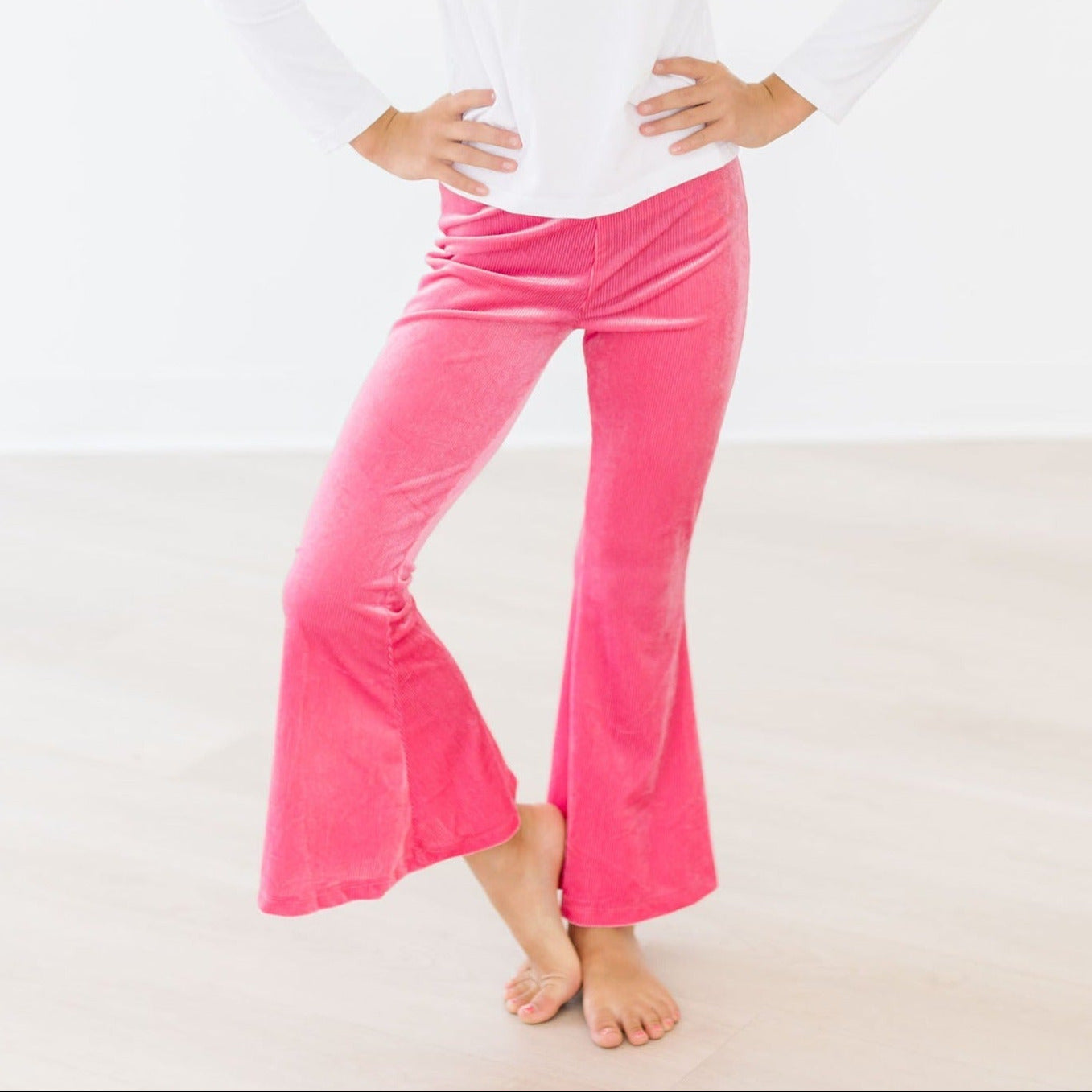 Watermelon Pink Ribbed Velvet Bells