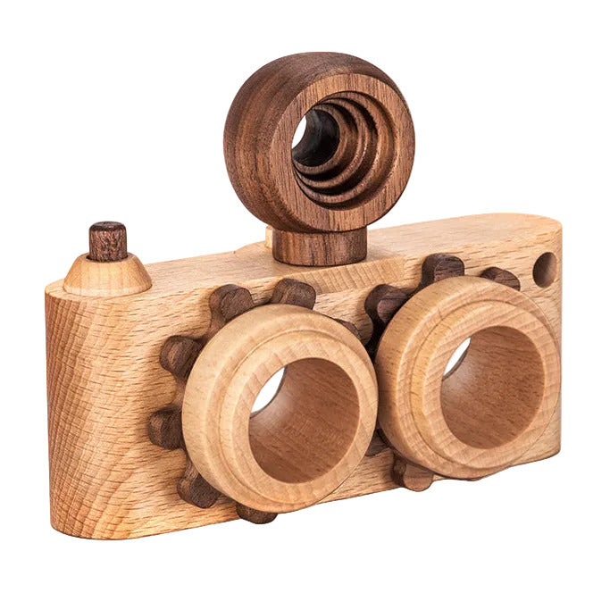 Twinkle Camera - Beechwood Camera Body + No.4 Vintage Round Flashlight
