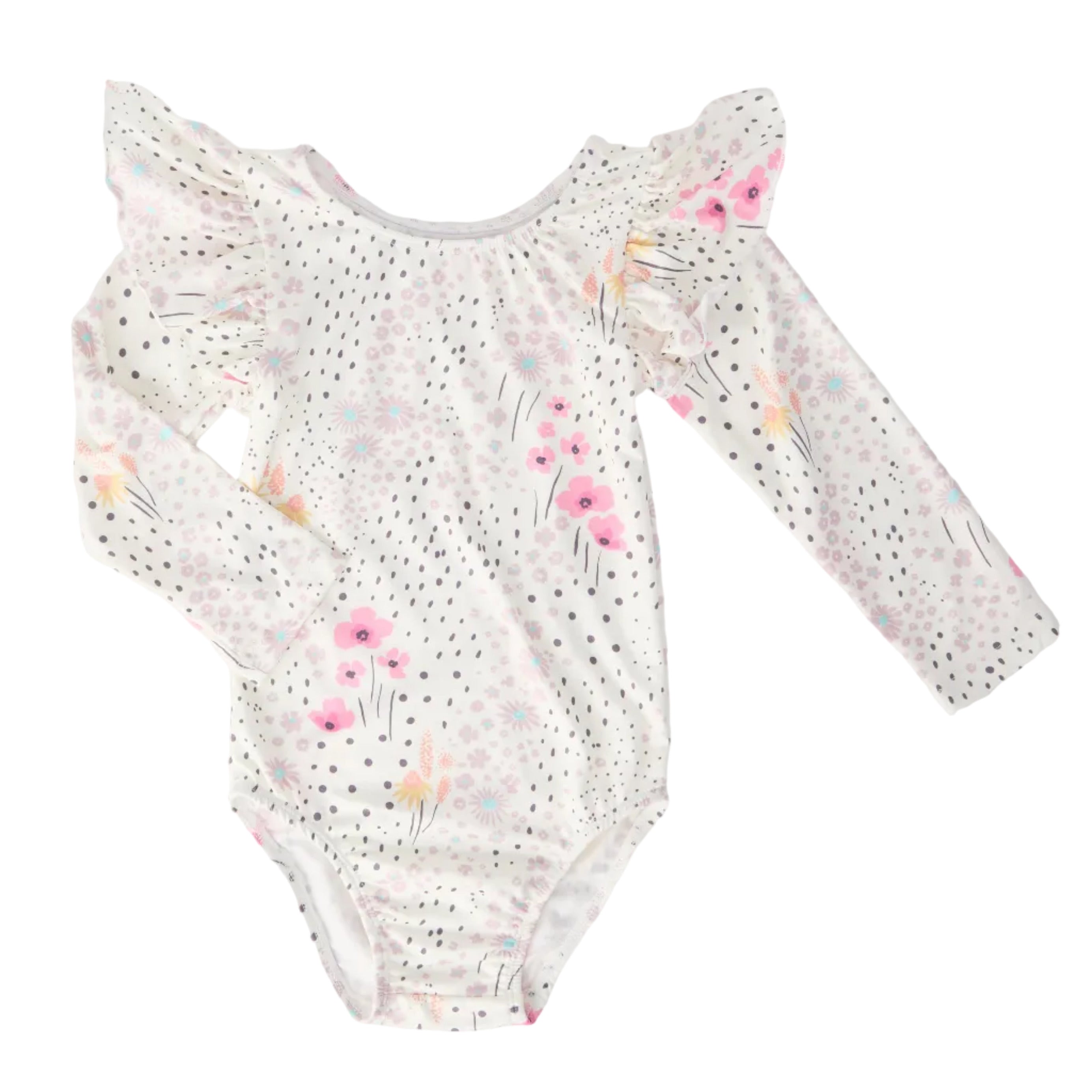 Whimsical Wildflowers L/S Flutter Sleeve Leotard