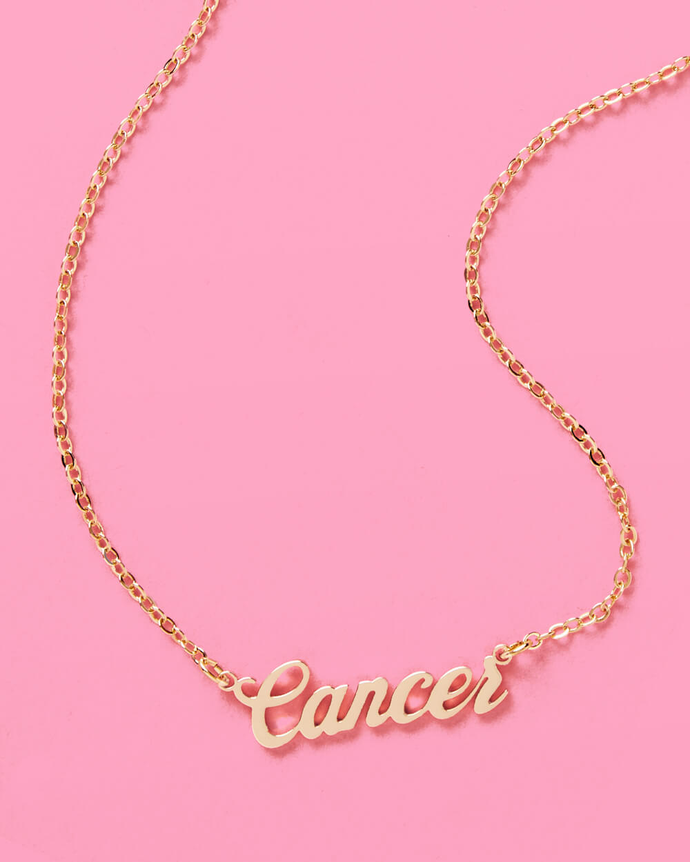 Cancer Season Necklace - gold script necklace