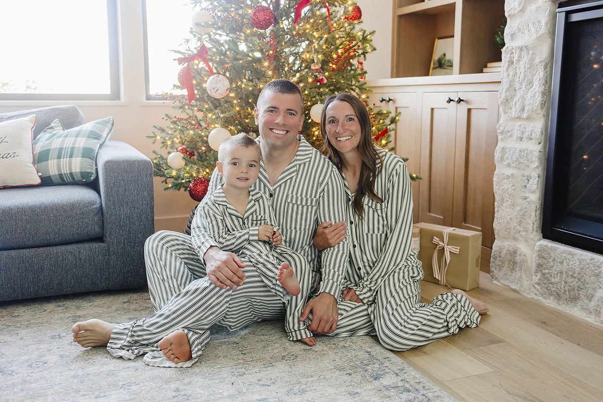 Adult Green Stripe Lounge Set