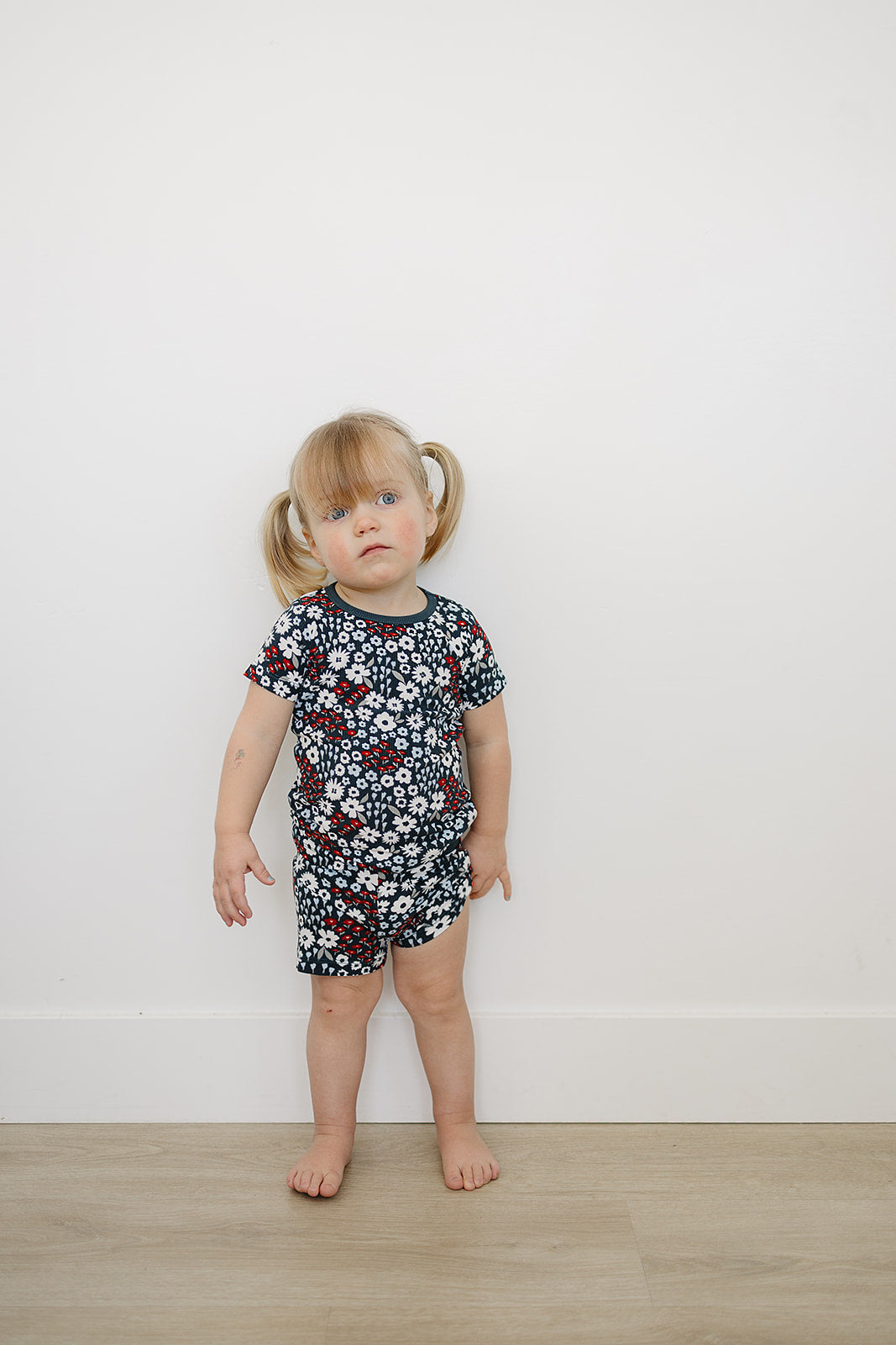 Americana Floral Ribbed Bamboo Cozy Short Set