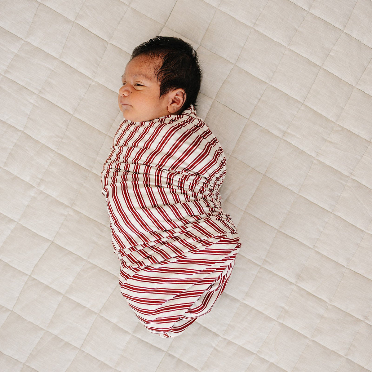 Red Stripe Bamboo Swaddle