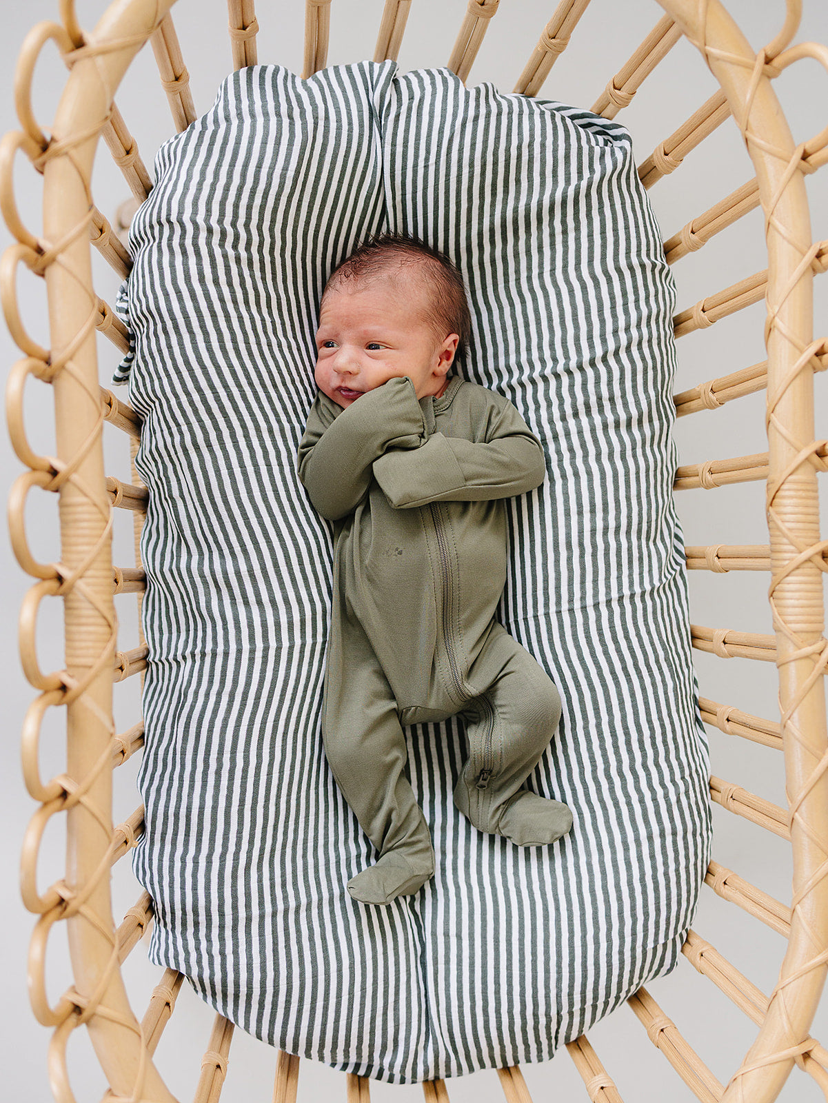 Olive Bamboo Footed Zipper