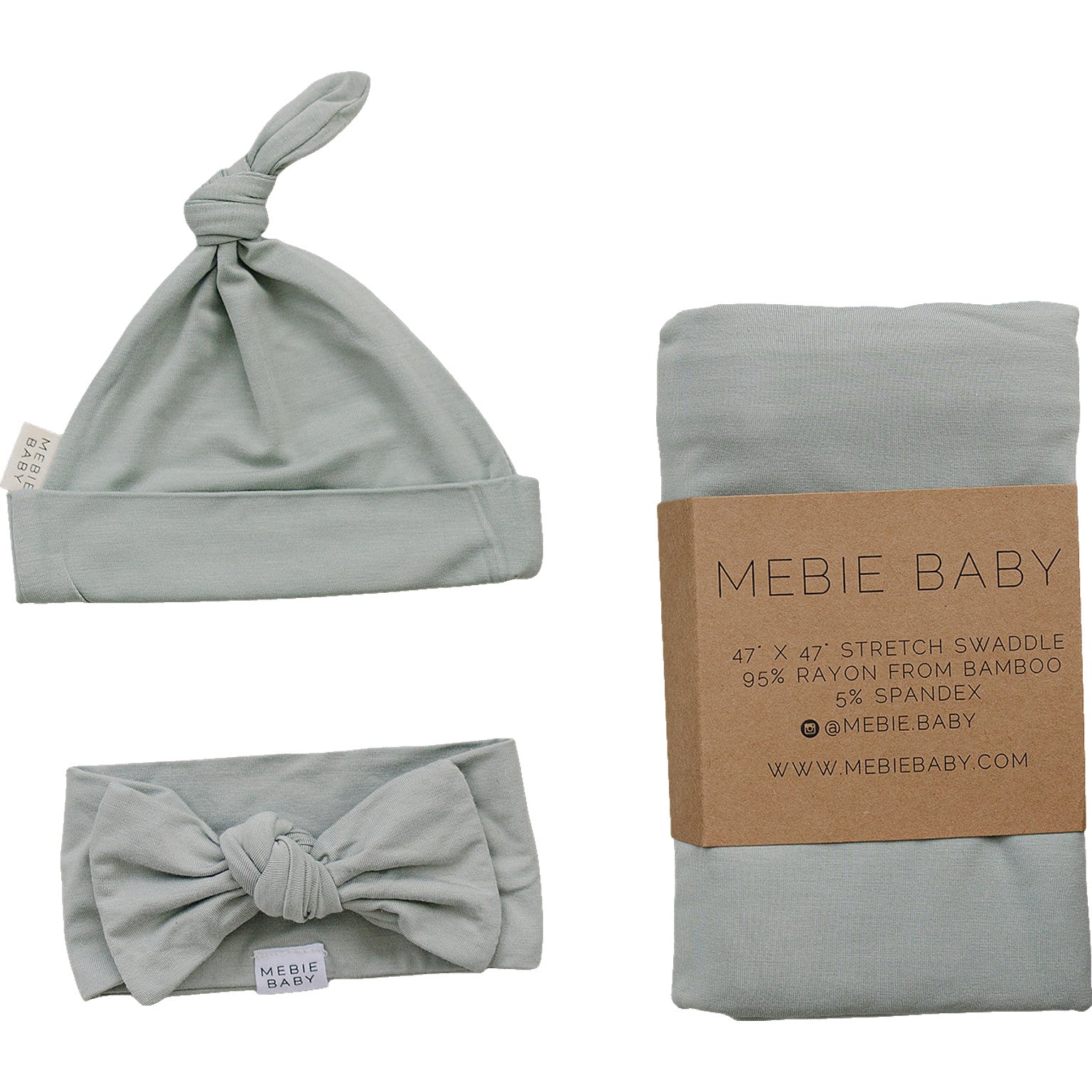 Sage Bamboo Hat OR Head Wrap Set
