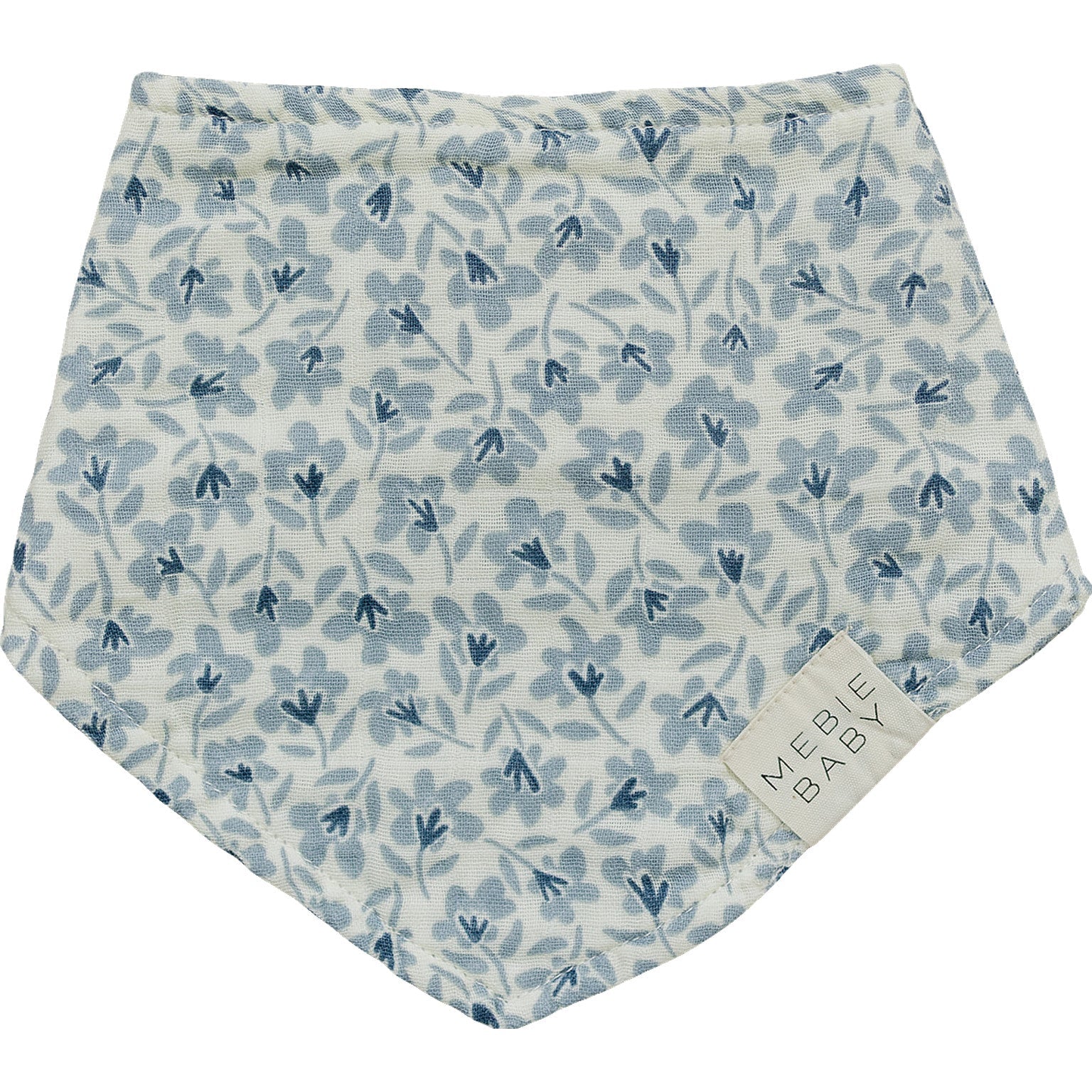 Blue Blossom Muslin Bib