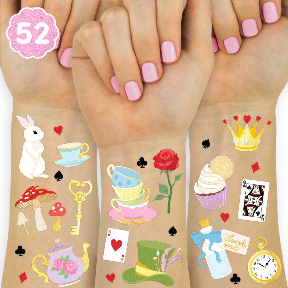 Whimsical Tea Time Tats - 52 temporary tattoos