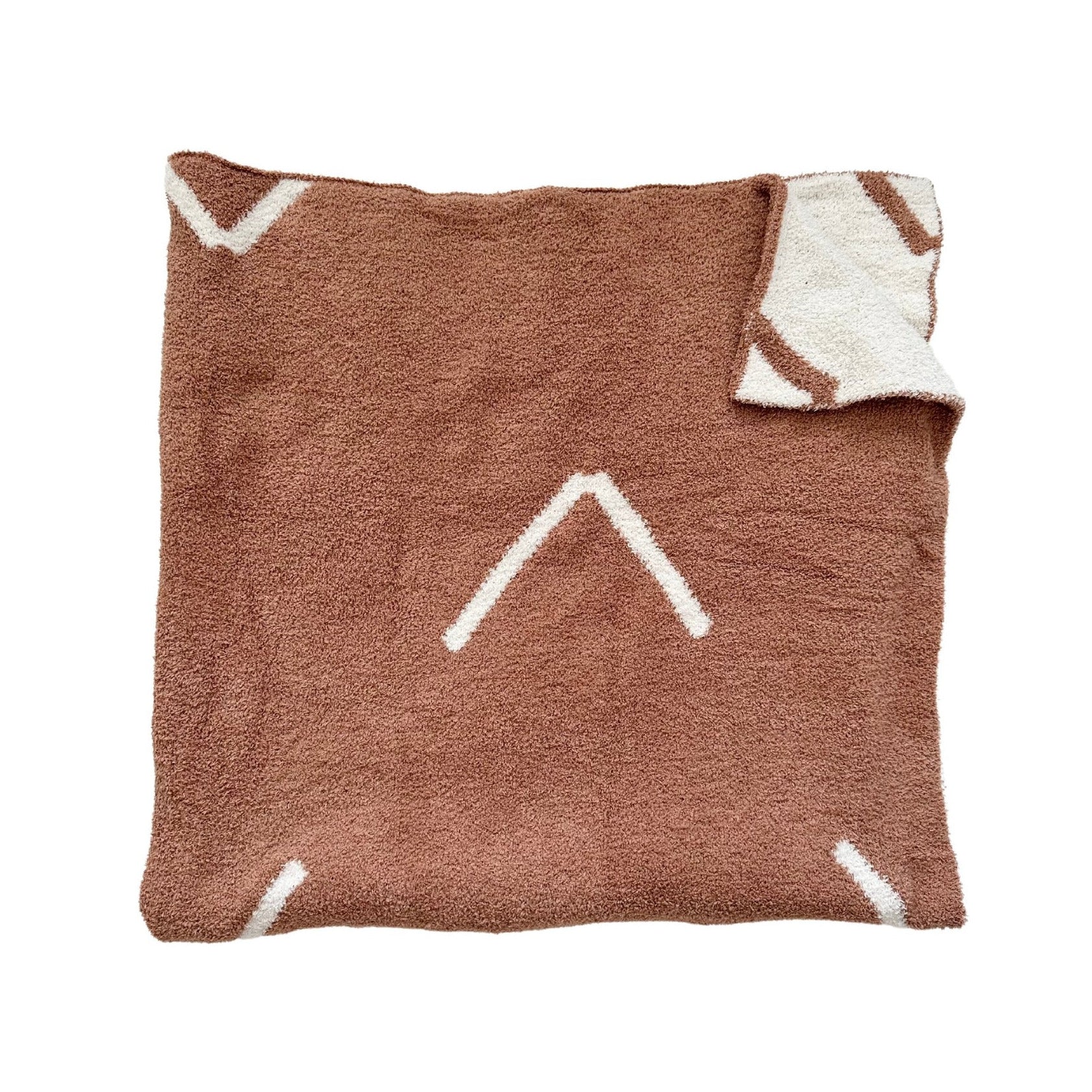 Arrow Caramel & Cream Plush Knit Blanket