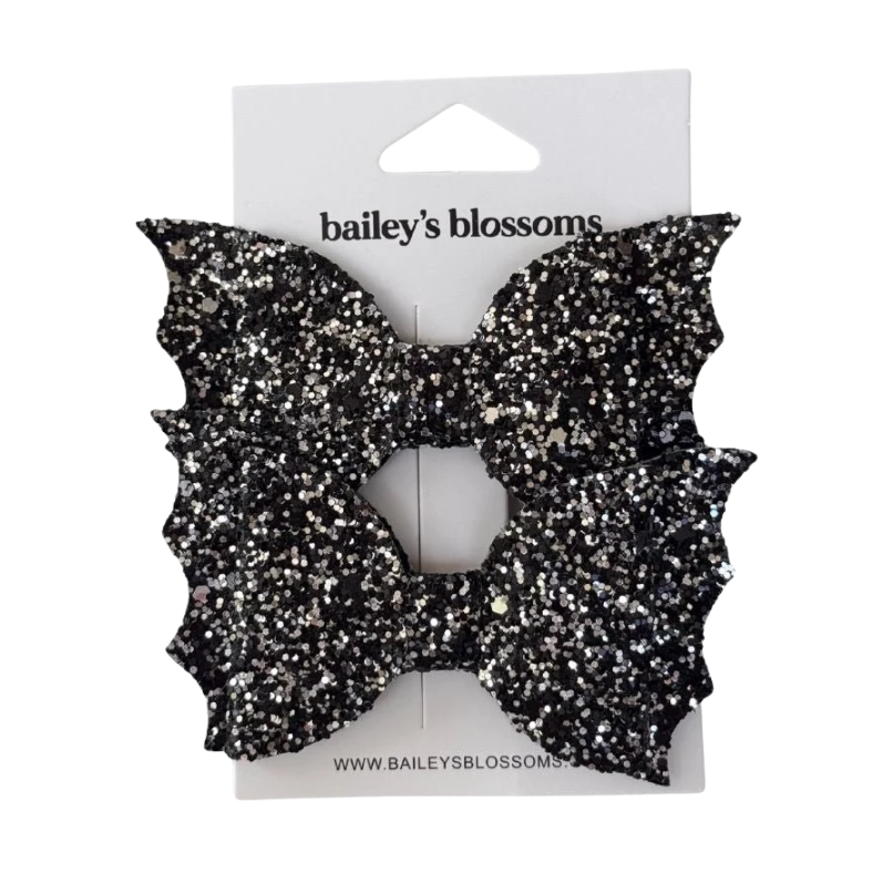 Glitter Bat Piggie Clips