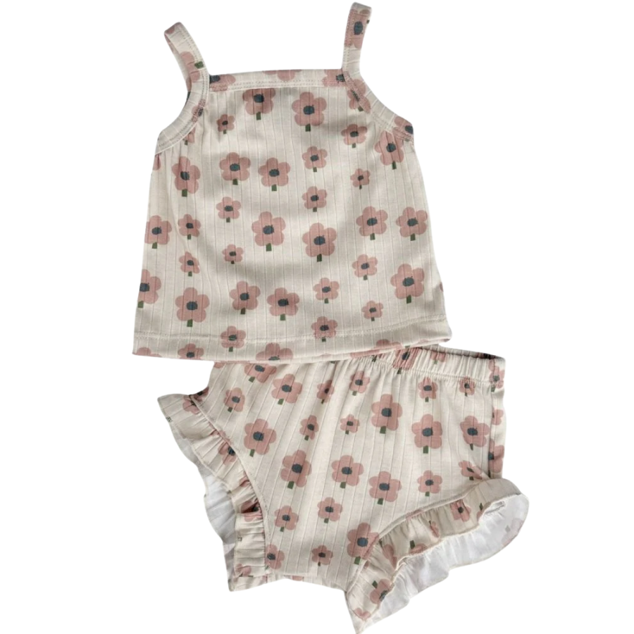 Luna Top & Bloomer Set - Blush Daisy