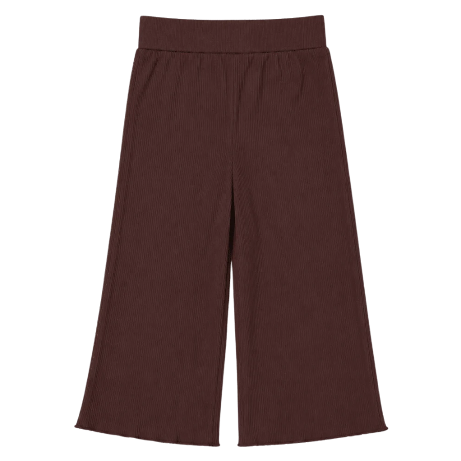 Rhea Ribbed Wide Leg Pants - Espresso
