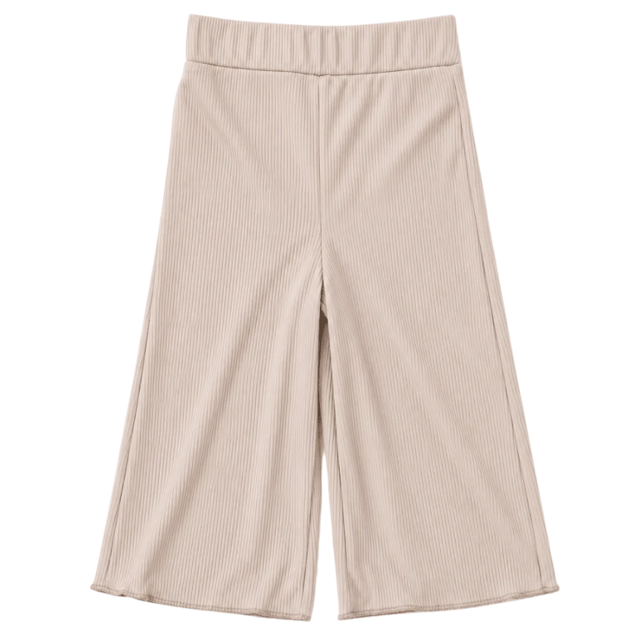Rhea Ribbed Wide Leg Pants - Irish Cream