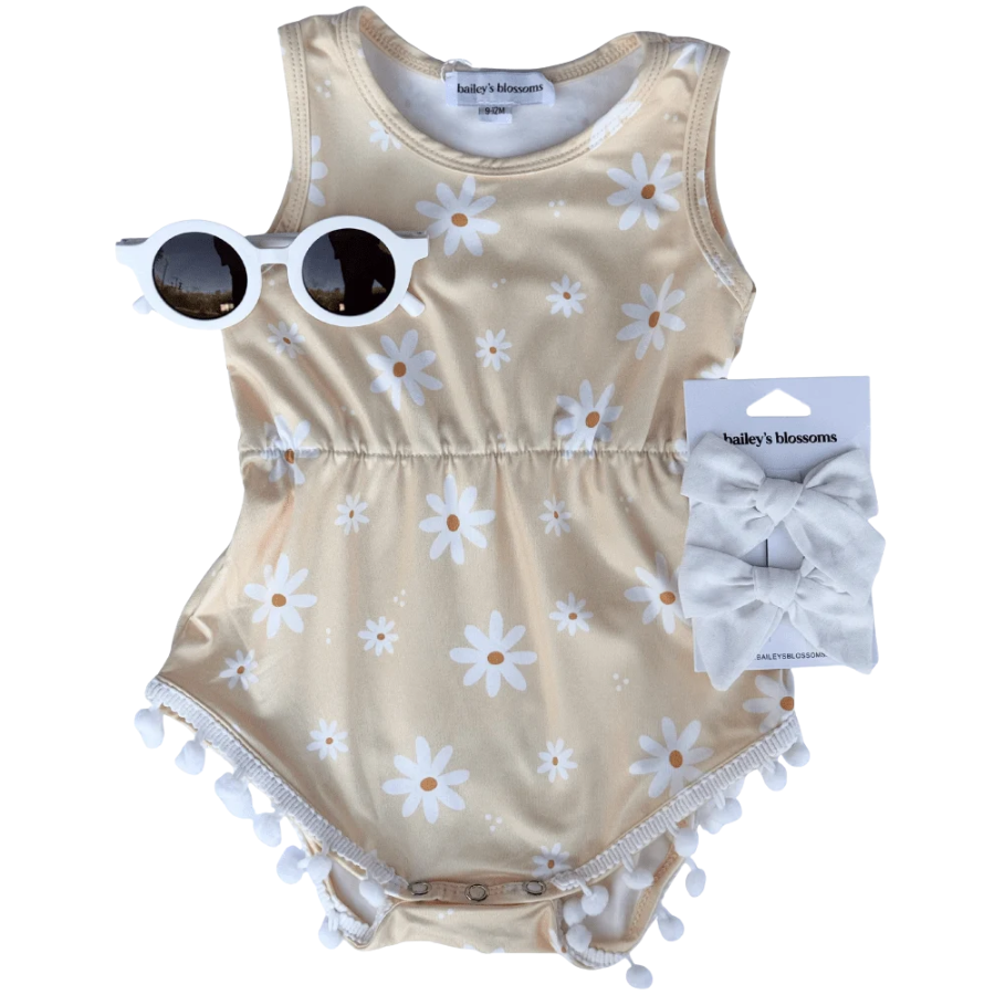 Dillon Pom Pom Romper - Buttercup Daisy
