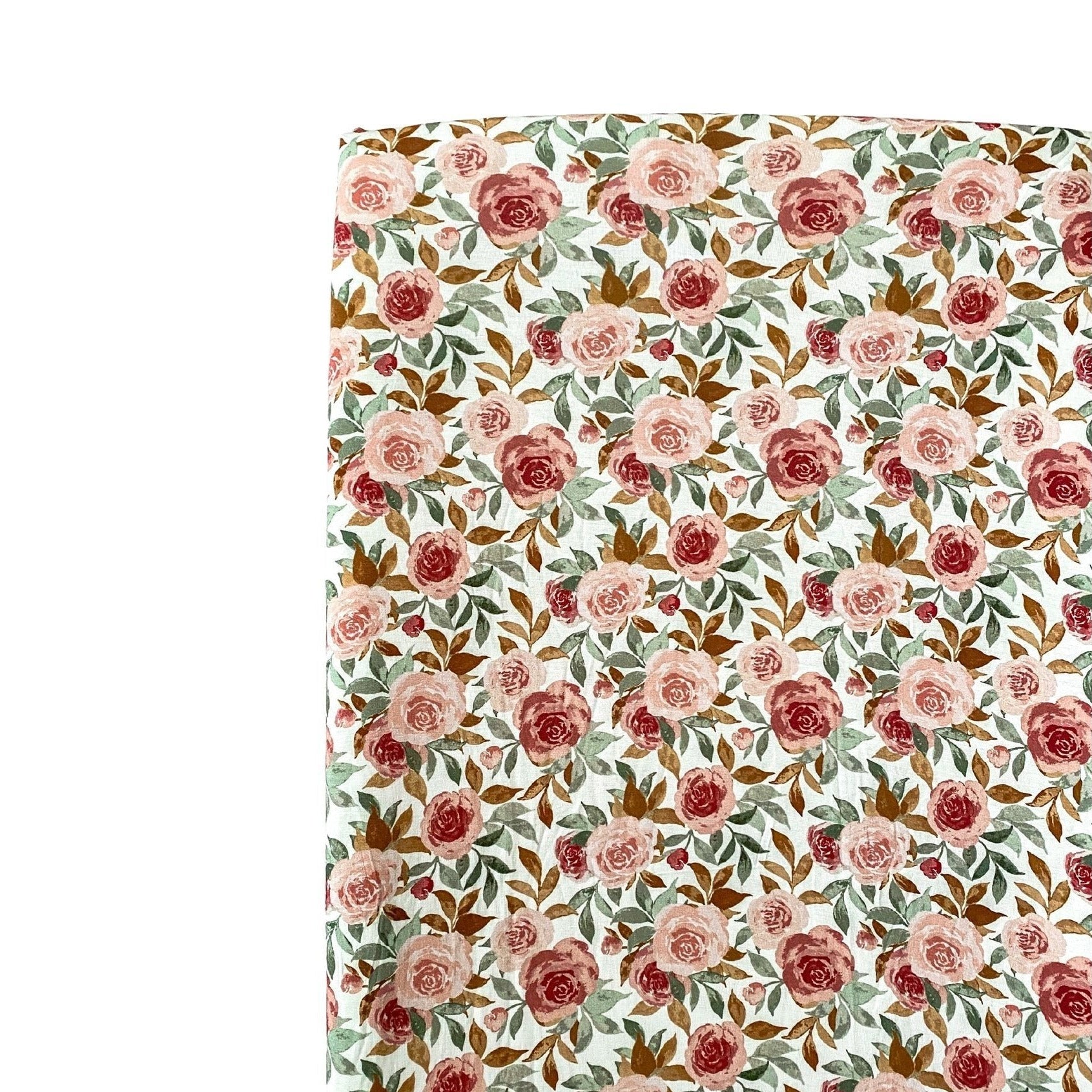 Bamboo Fitted Crib Sheet - Dusty Pink Floral