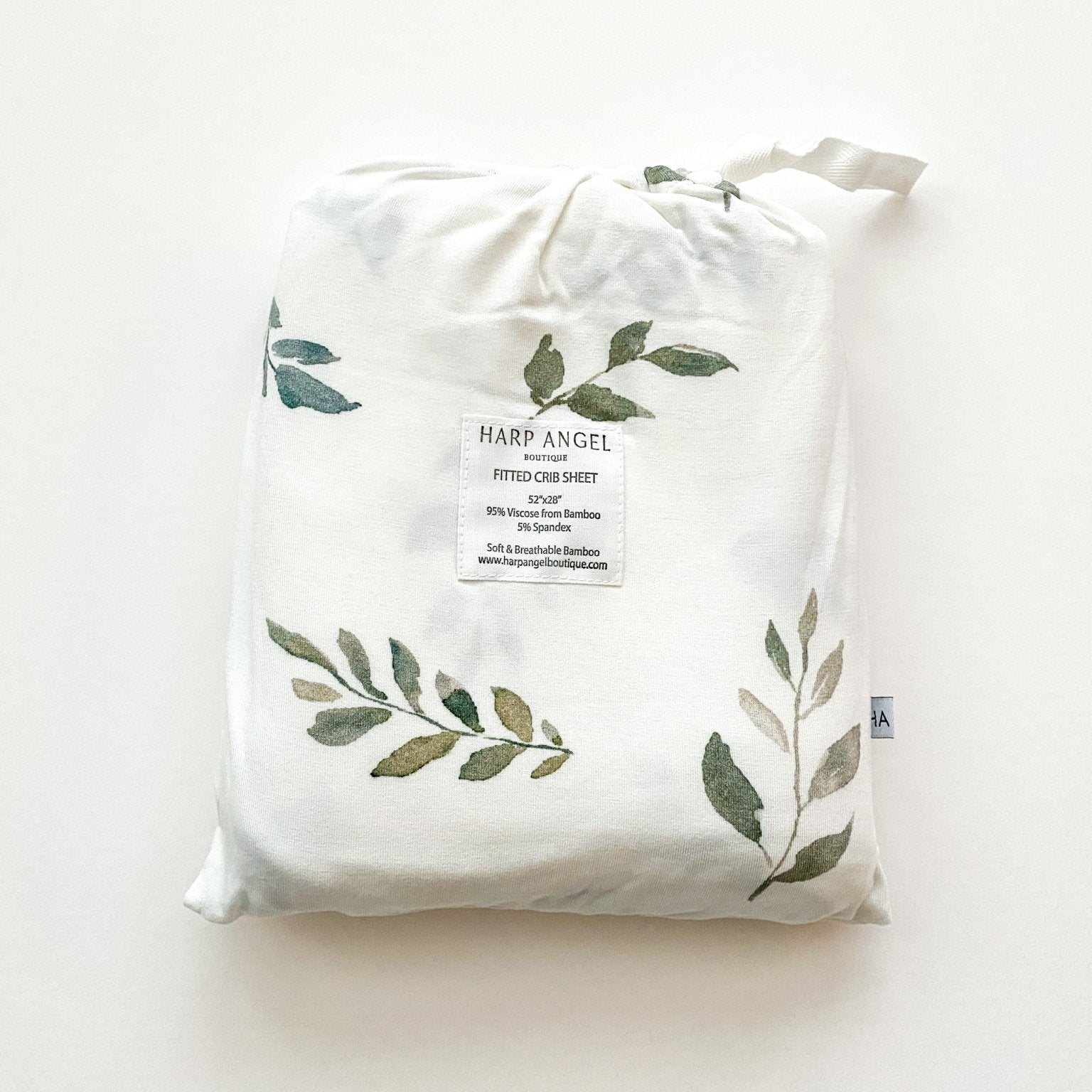 Bamboo Fitted Crib Sheet - Green Leaves