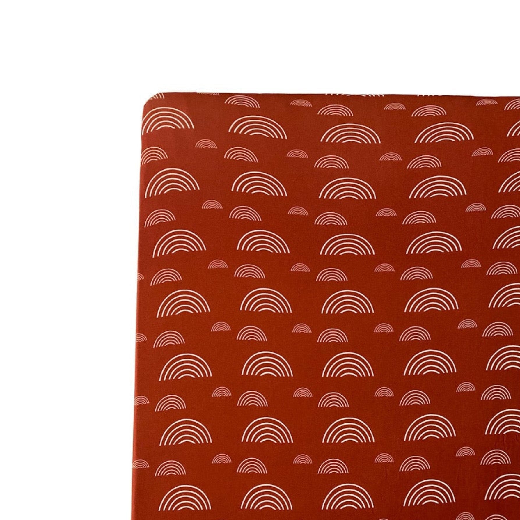 Bamboo Fitted Crib Sheet - Rust Rainbow
