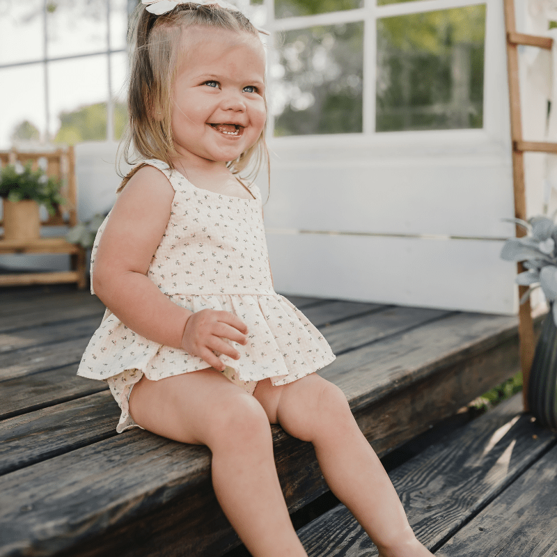 Birdie Bow Front Top & Bloomer Set - Petit Fleur