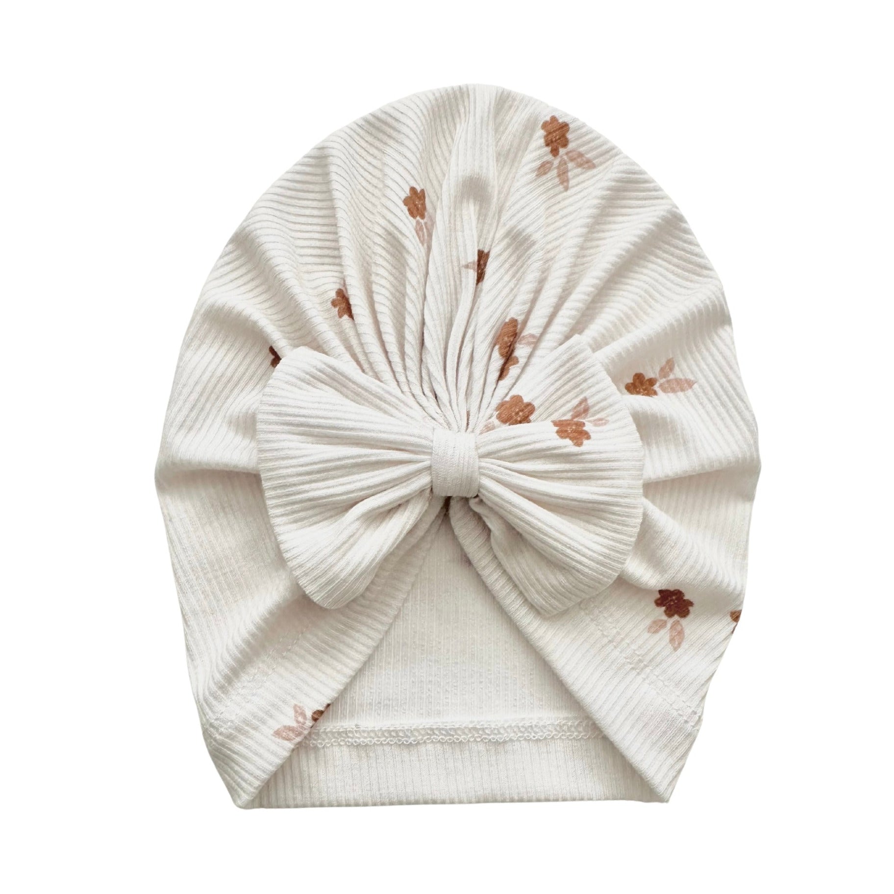 Fleur Ribbed Bow Turban Baby Hat