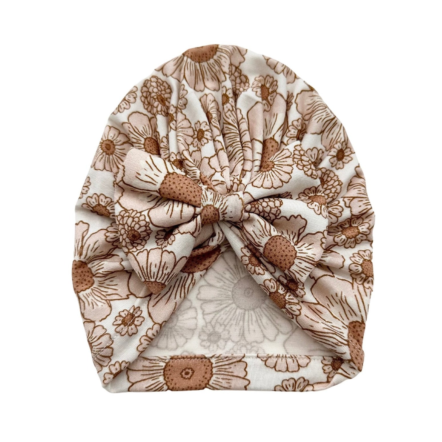 Bow Turban Hat - Flower Garden