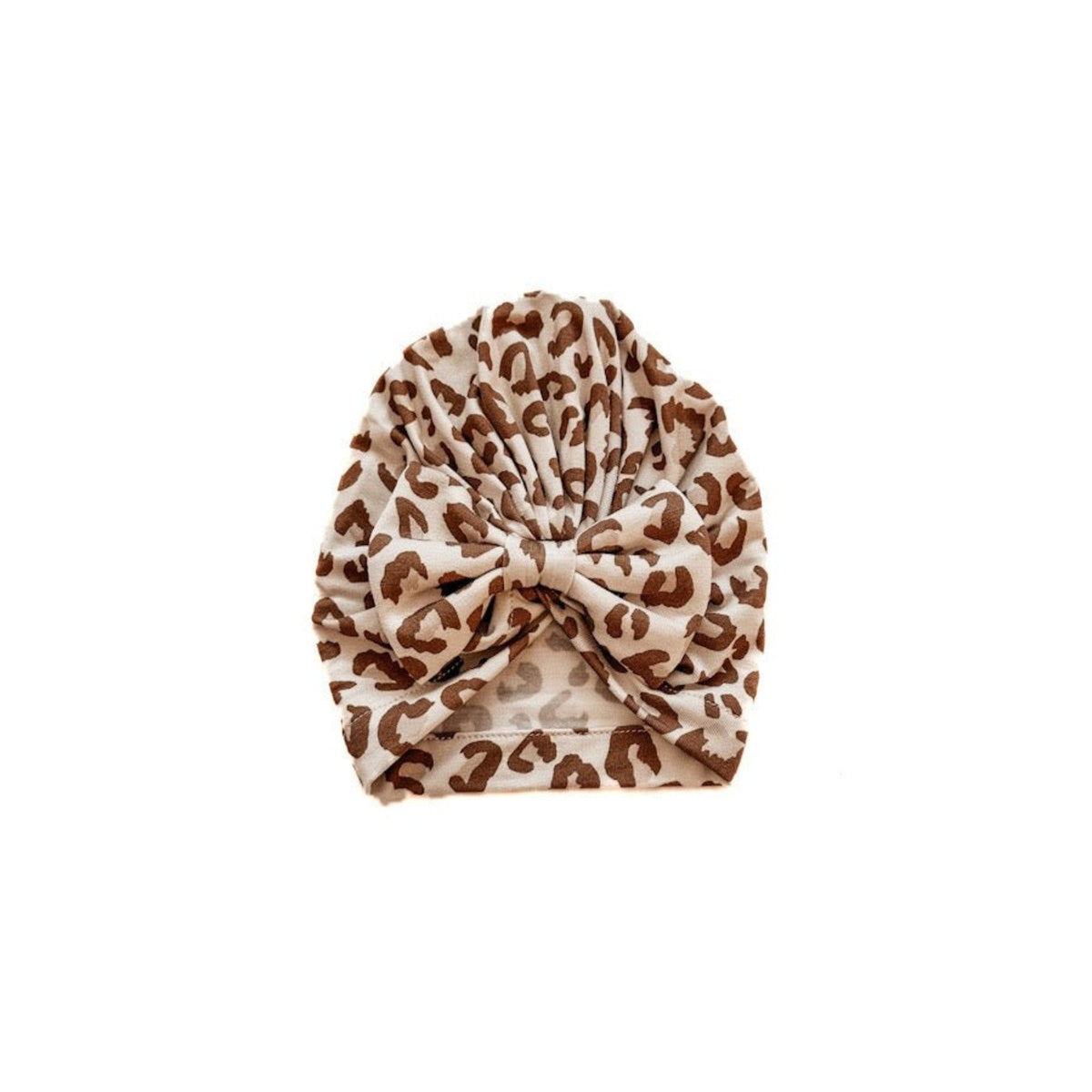 Leopard Baby Bow Hat Bamboo Soft Newborn Girl