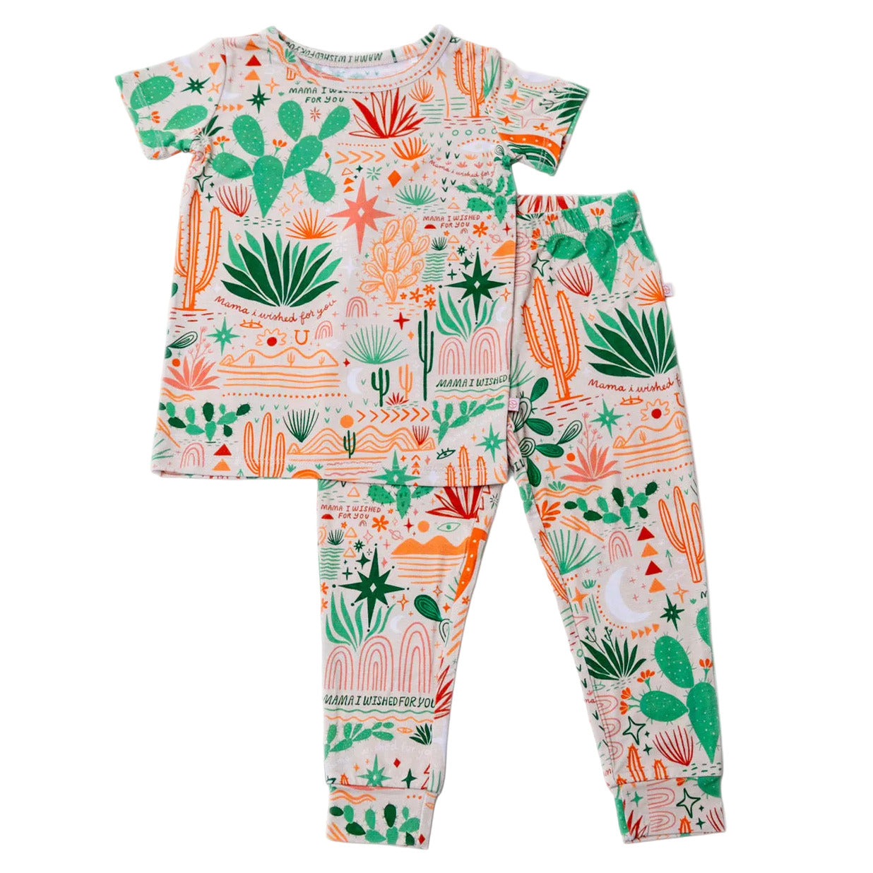 The Second-Skin 2-Piece Short Sleeve Pajama | Desert Cactus (Beige)
