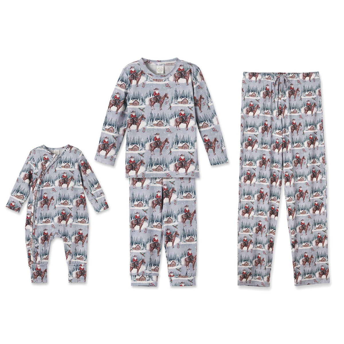 Cowboy Christmas Family Matching Soft Bamboo Pajamas