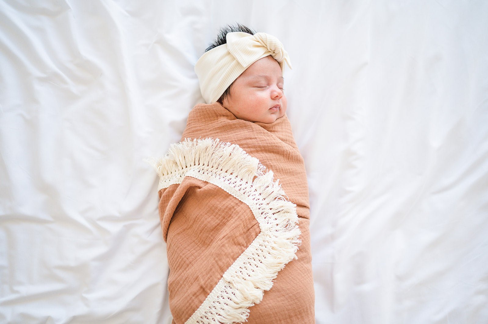 Knotted Headband - Cream Ribbed