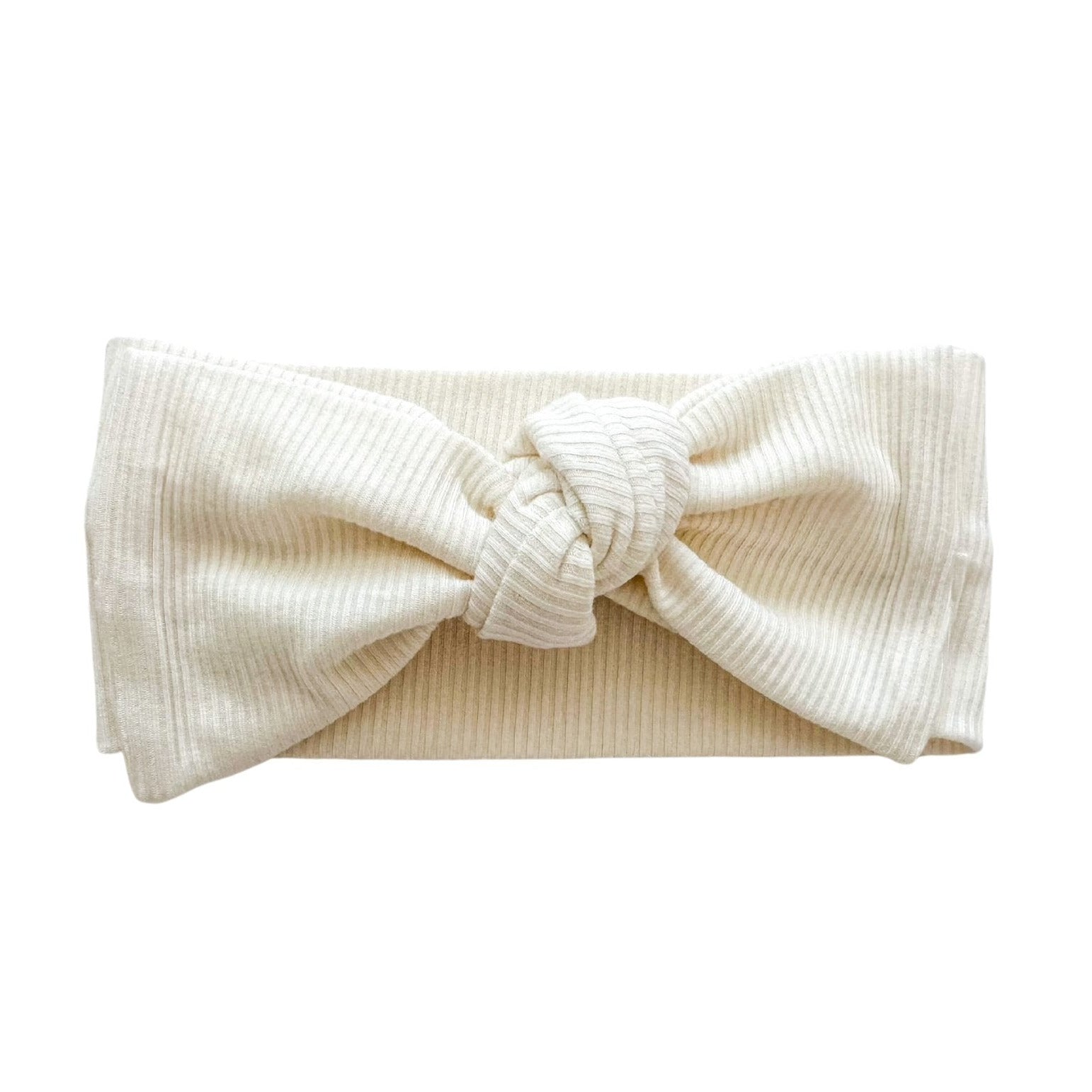 Knotted Headband - Cream Ribbed