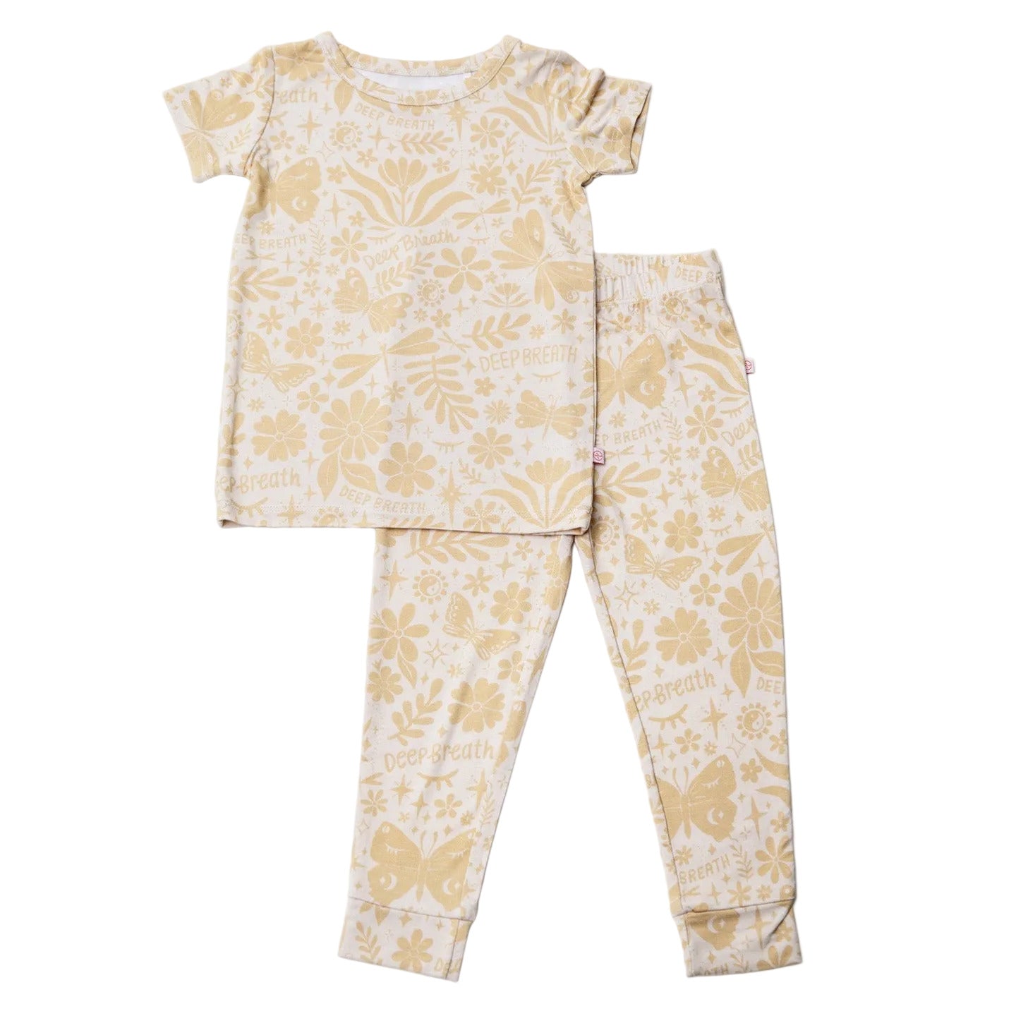 The Second-Skin 2-Piece Short Sleeve Pajama | Om Baby (Beige)