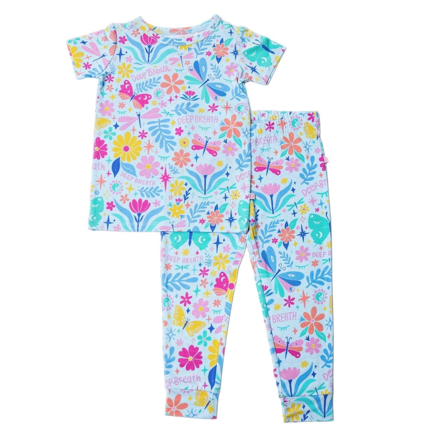 The Second-Skin 2-Piece Short Sleeve Pajama | Om Baby (Light Blue)