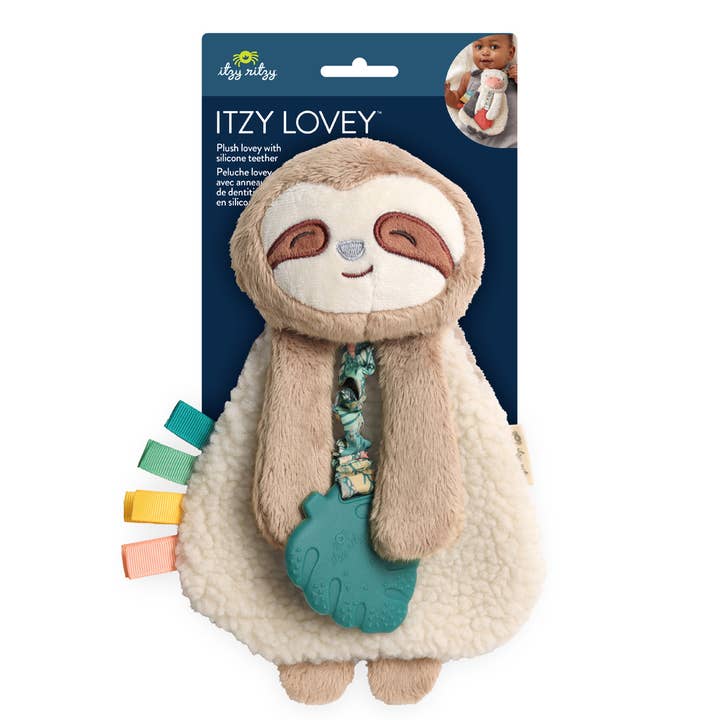 Itzy Lovey™ Plush and Teether Toy - Peyton the Sloth