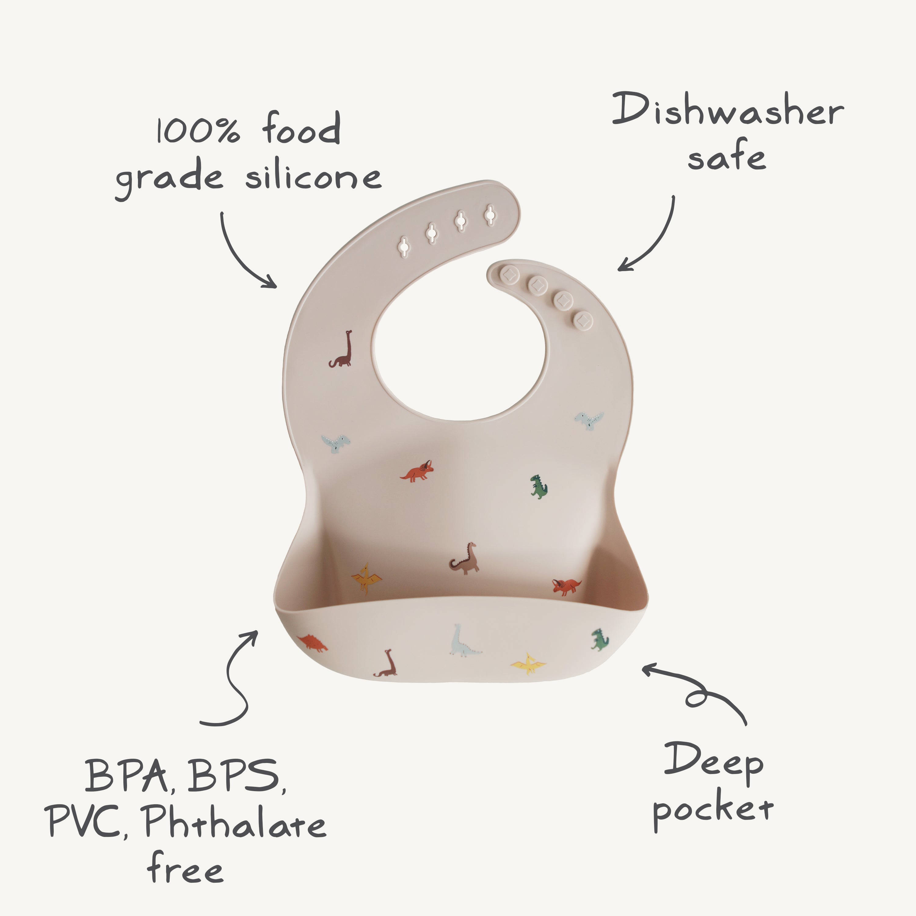 Silicone Baby Bib - Blush