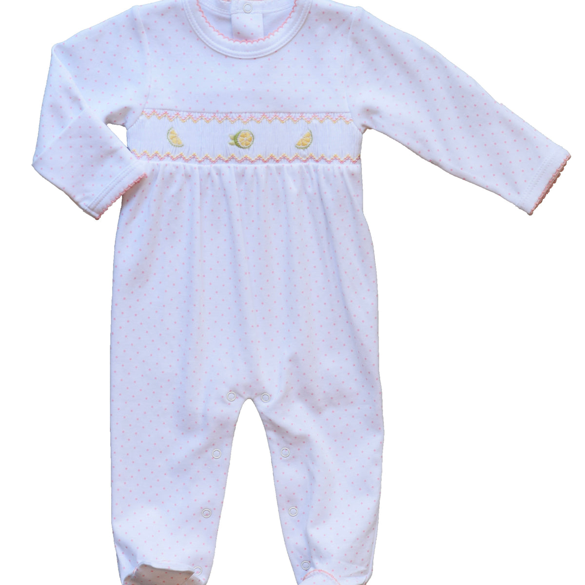Pink Lemonade Smocked Footie